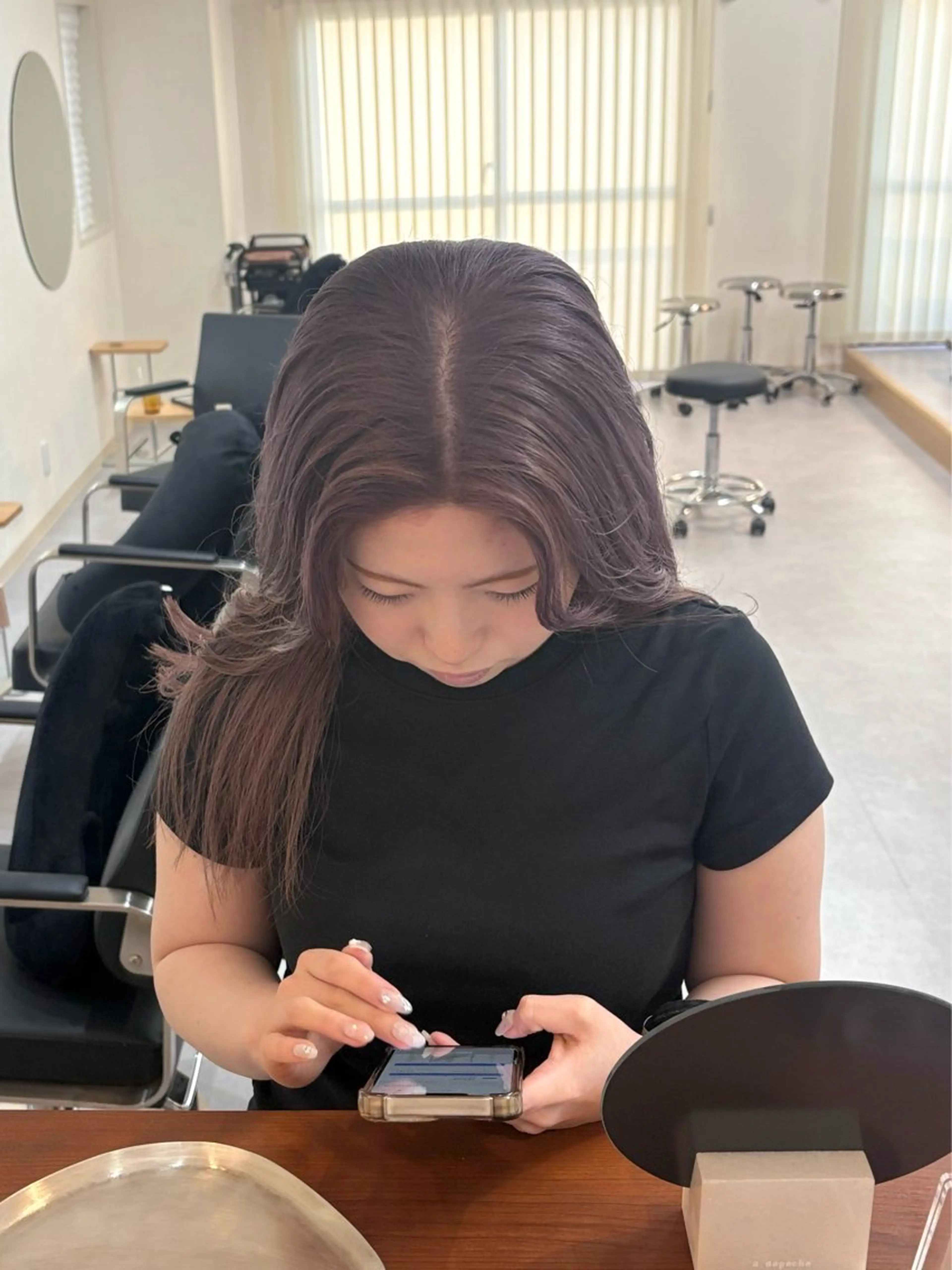 セミロング カラー ベージュカラー ラベンダーカラー ピンクカラー カット ヘアカラー トリートメント ハル🌸柔色/ ブリーチなし/艶髪のヘアスタイル