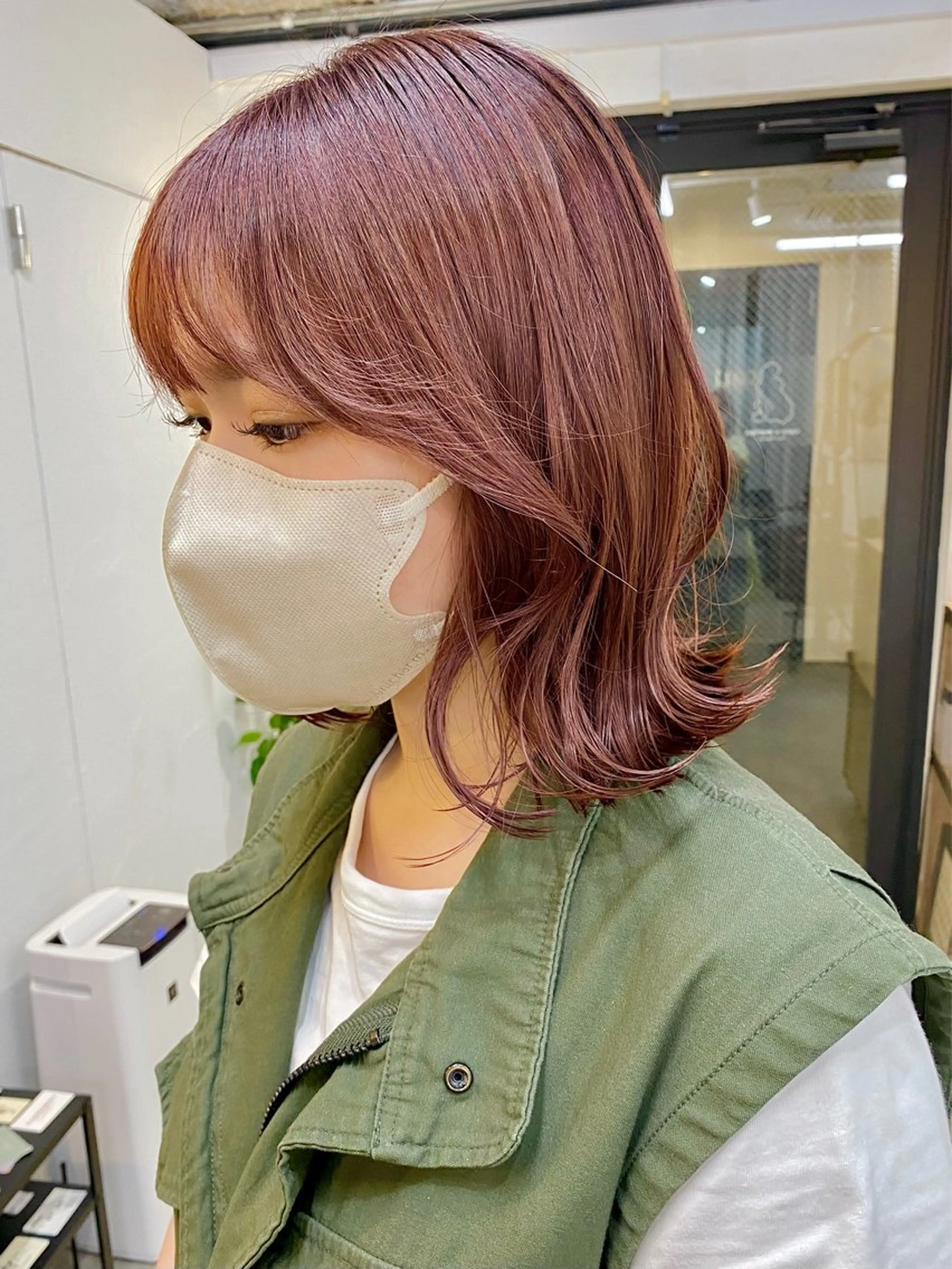 ミディアム カラー ピンクカラー ヘアカラー 暖色カラー/天神/ ヘイマサクラのヘアスタイル