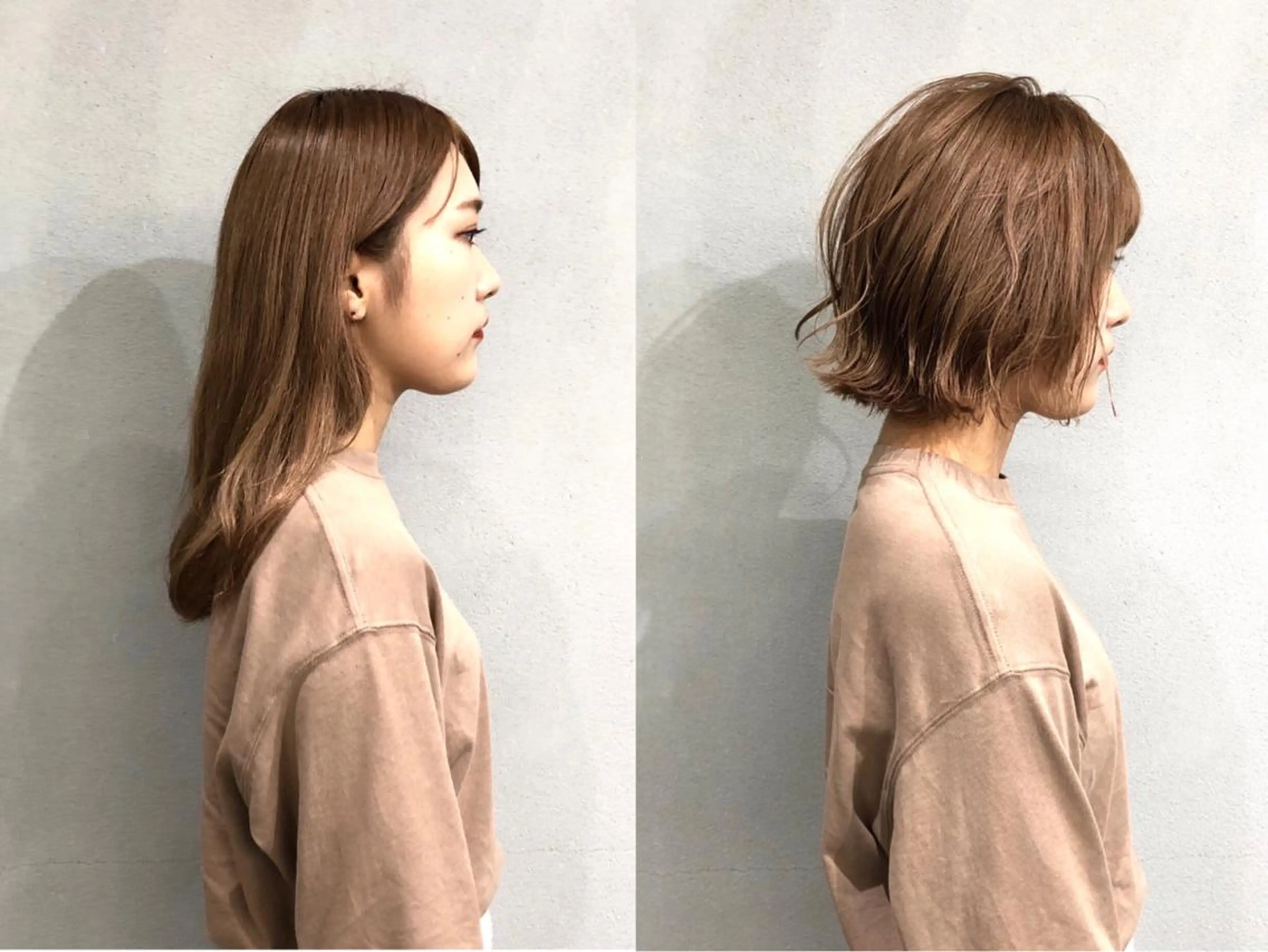 ショート カラー 切りっぱなしボブ ベージュカラー ボブ カット ヘアカラー ボブ/ショート/ 白髪染め/メンズ葛西のヘアスタイル