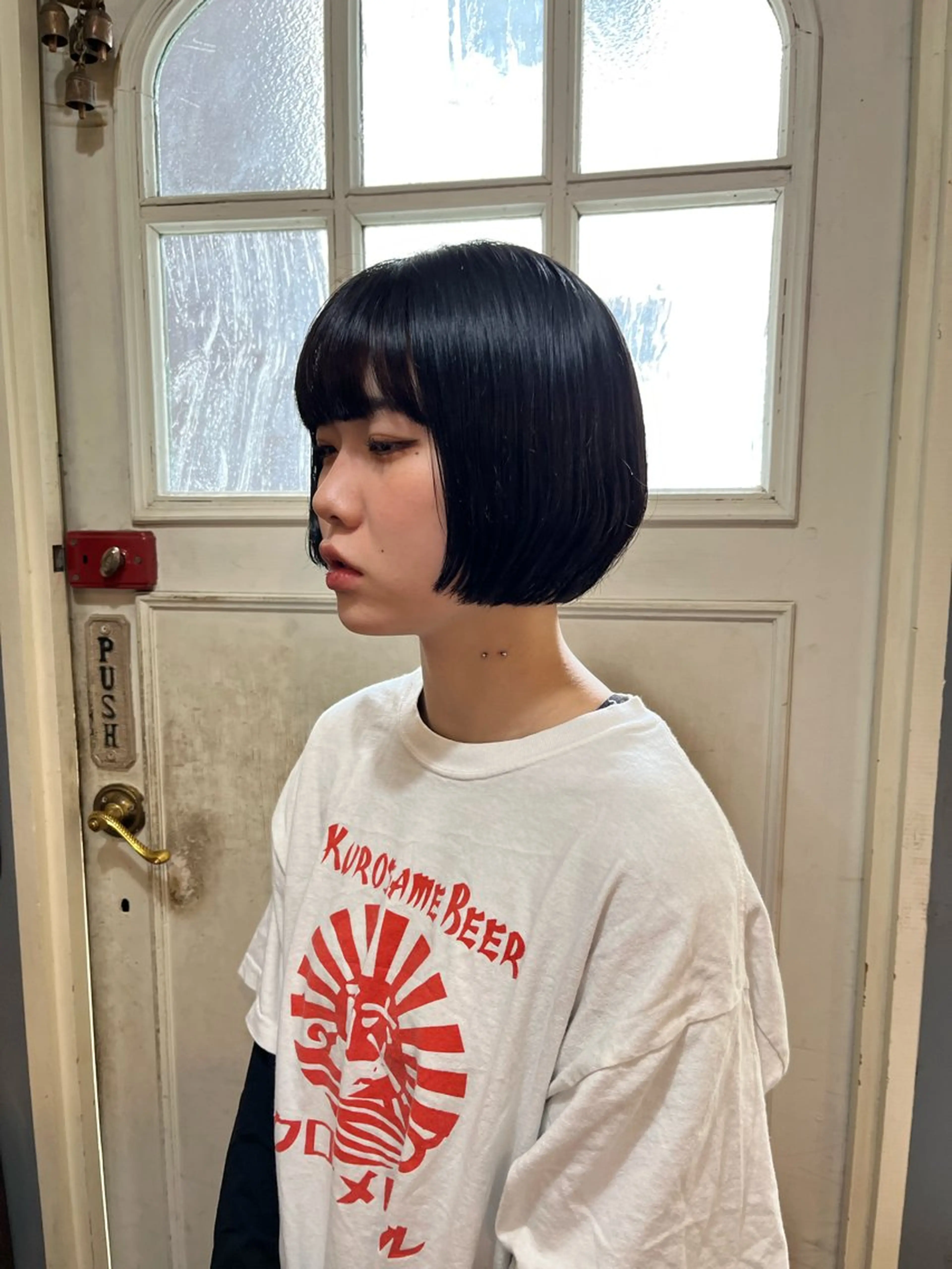 ショート ボブ カット ヘッドスパ 抜け感パーマ/ 顔まわり/緒方椋のヘアスタイル