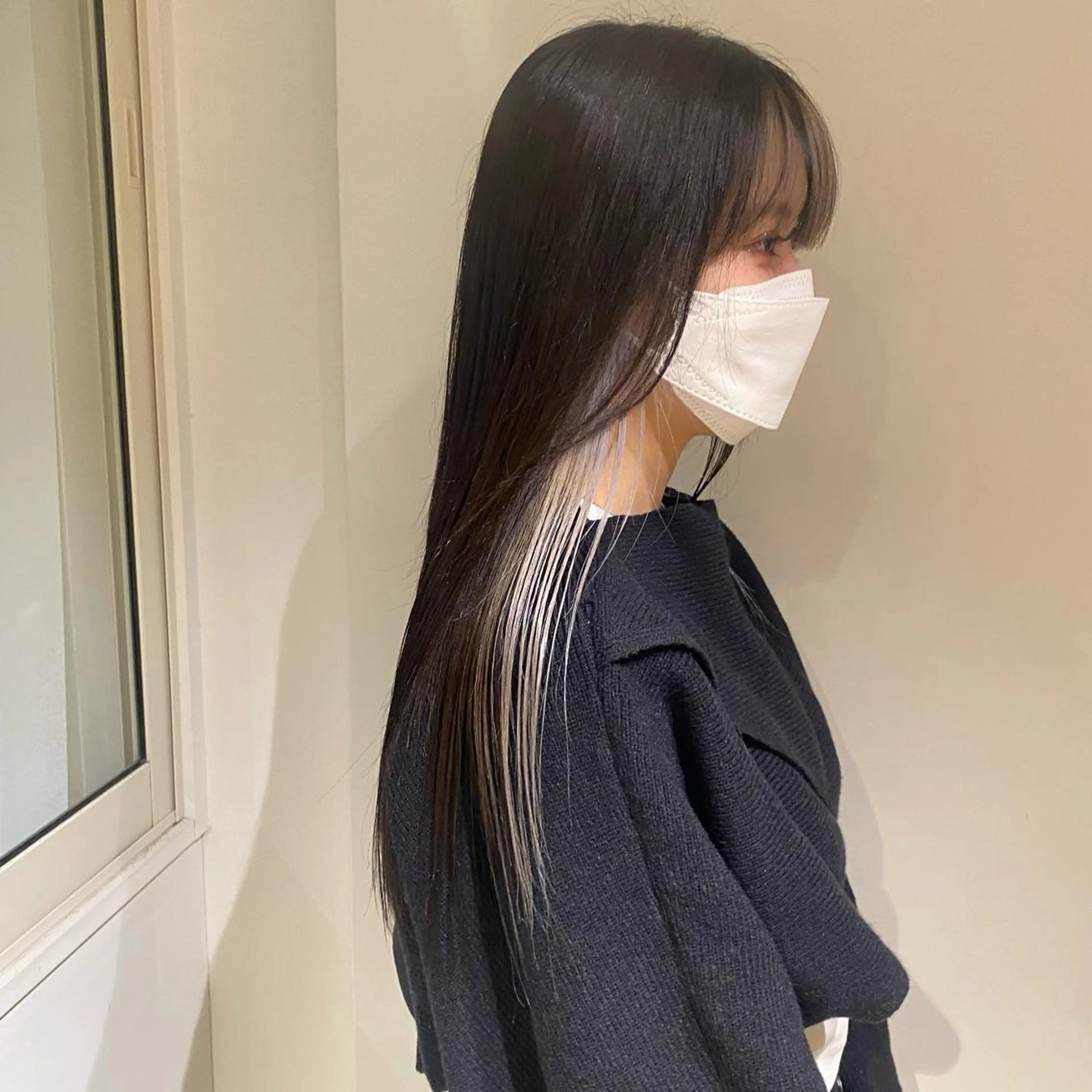 ロング カラー ミストバング  フェイスフレーミング ハイトーンカラー ⭐️NAZUNAのヘアスタイル