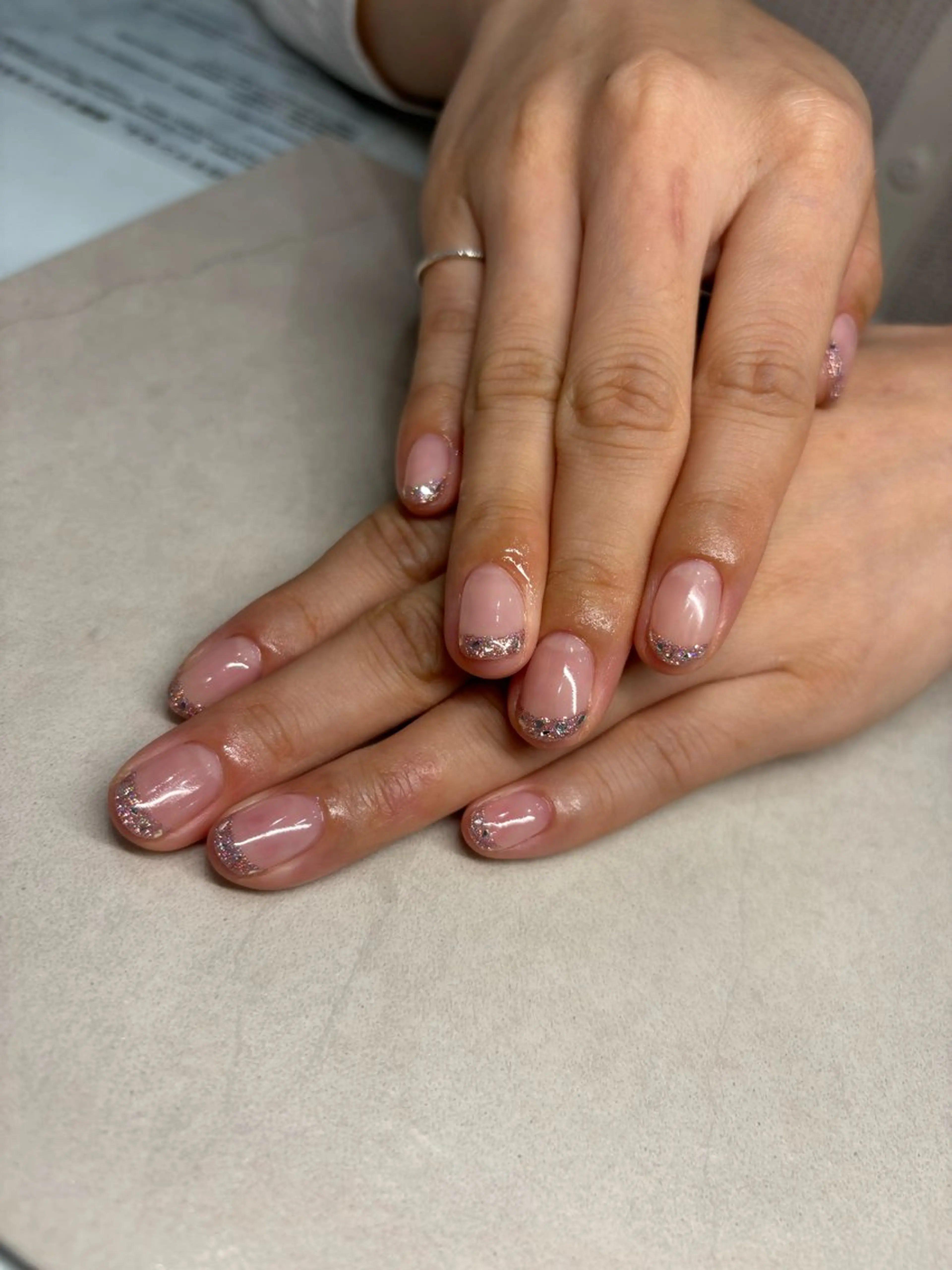 ネイル フレンチネイル ガラスフレンチ ハンドネイル LICO HAIR＆RELAXATION所属・Lico Ryoのネイルデザイン