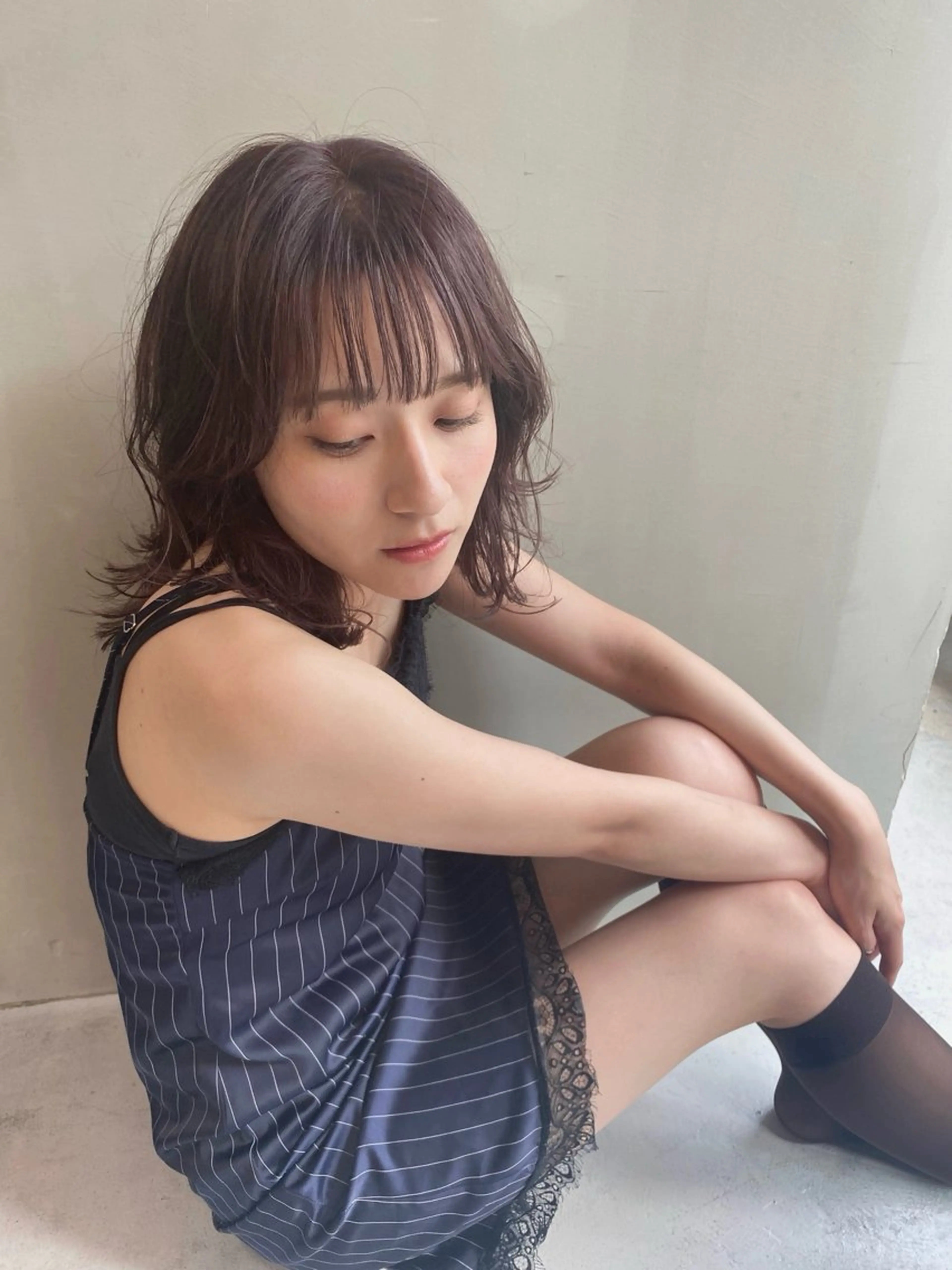 ミディアム カット ヘアカラー トリートメント くすみカラー♡ Yuukaのヘアスタイル