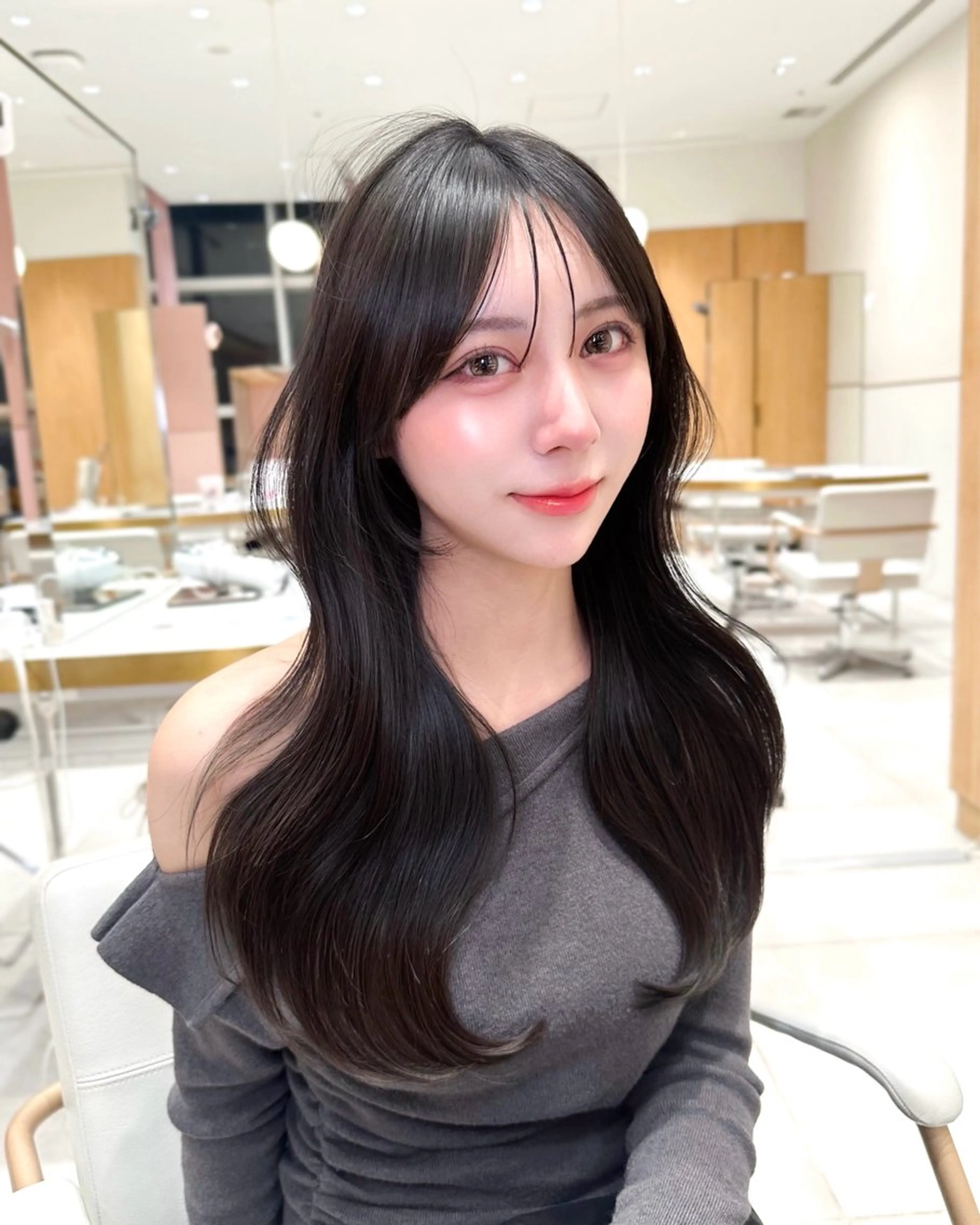 ミディアム カラー カット ヘアカラー トリートメント 🇰🇷韓国風くびれ ヘア🇰🇷中村優大のヘアスタイル