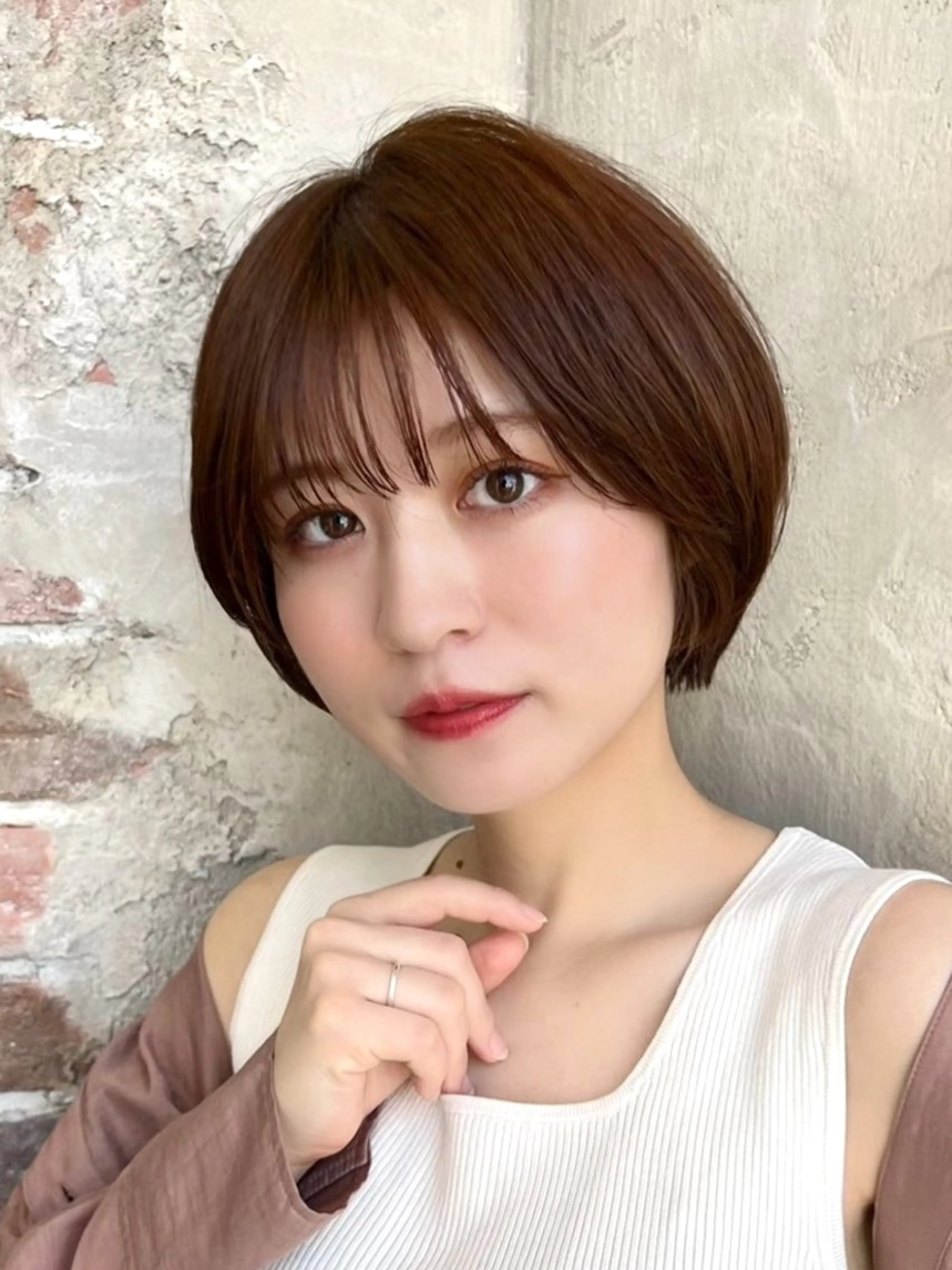 ショート カラー カット ヘアカラー トリートメント 💍新宿ショート 💍岩田莉奈のヘアスタイル