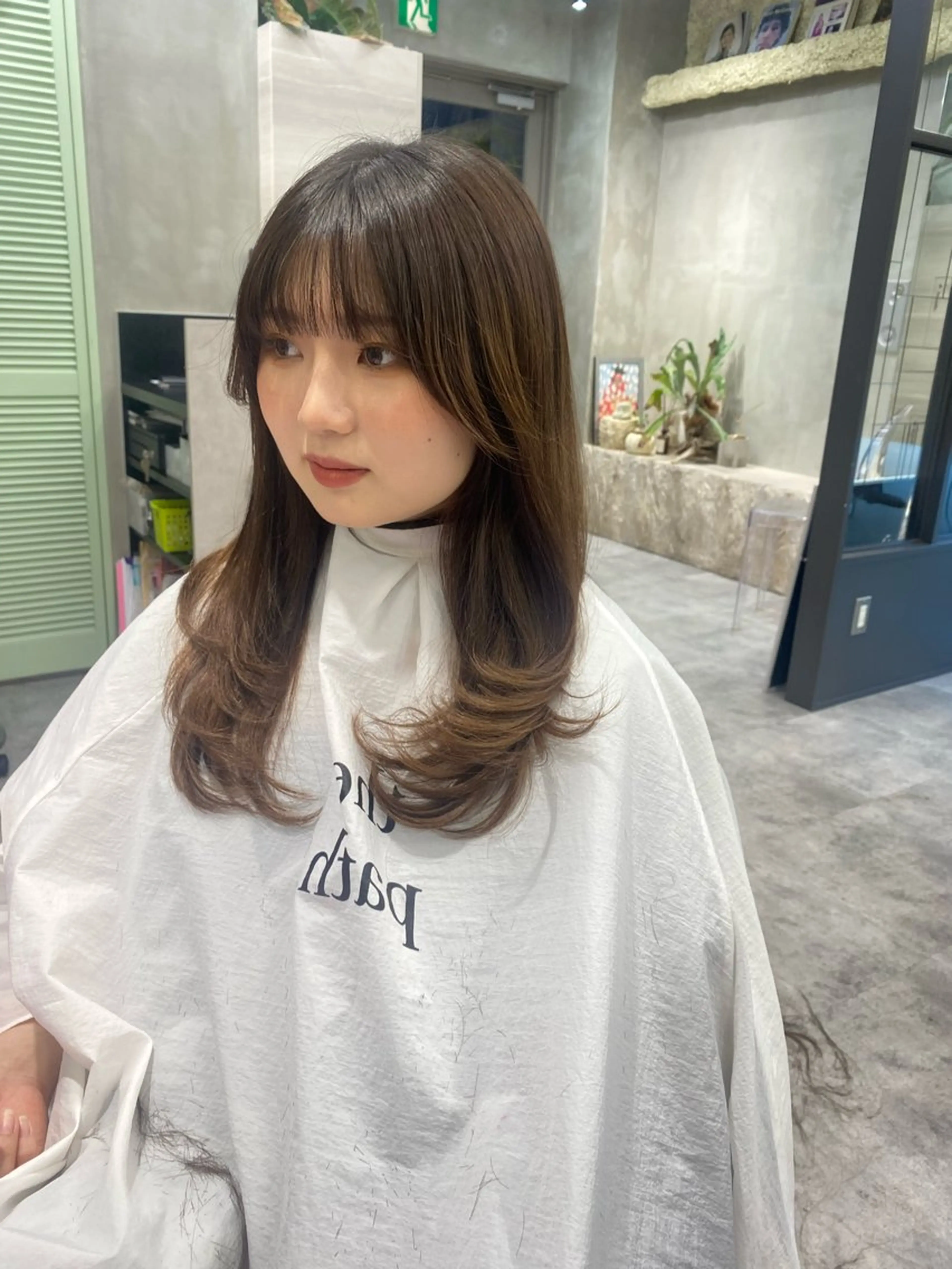 セミロング 韓国風ヘア 🍈yurina パーマ🍈のヘアスタイル