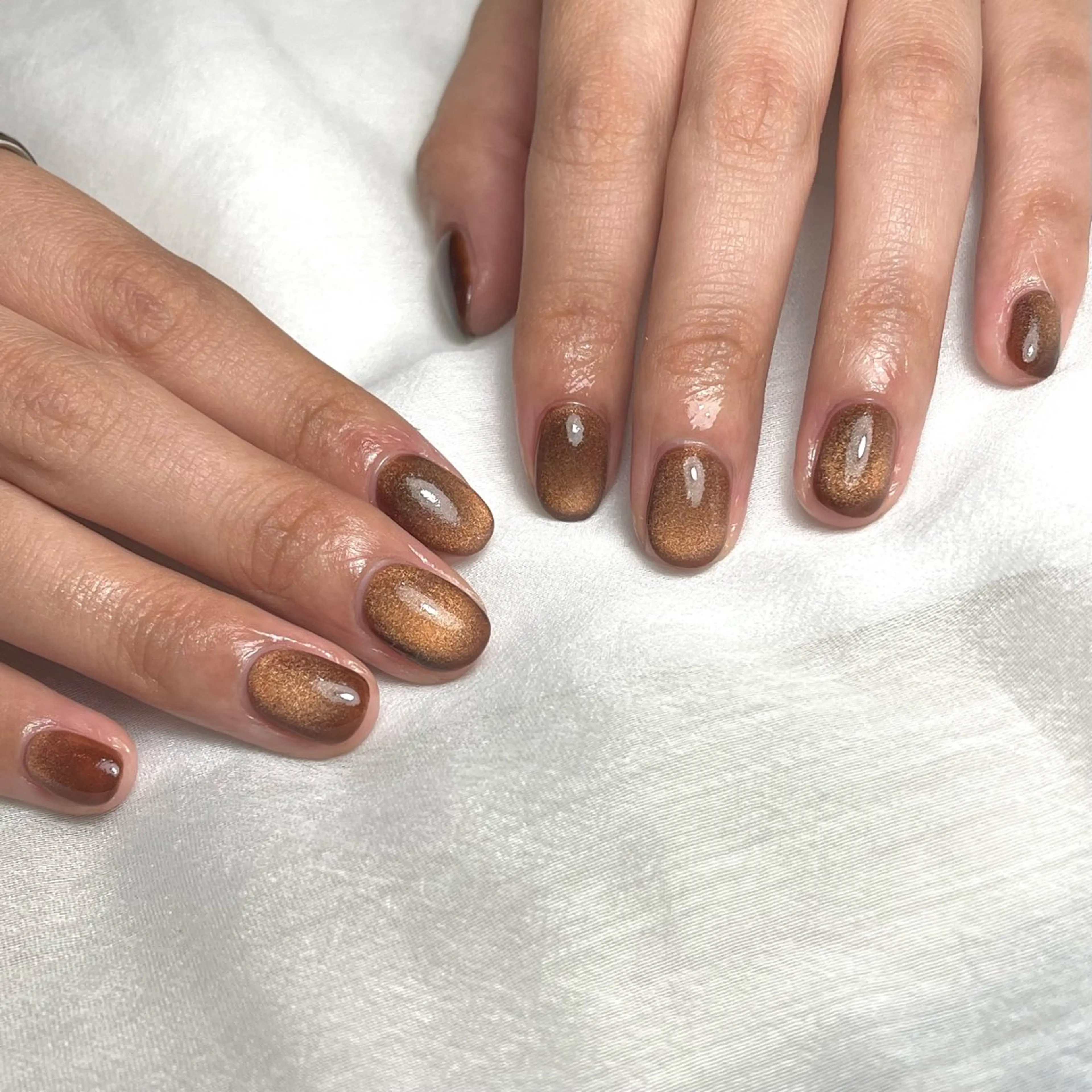 ネイル ブラウン マグネットネイル Lavender Beauty所属・Lavender Beauty あやののネイルデザイン