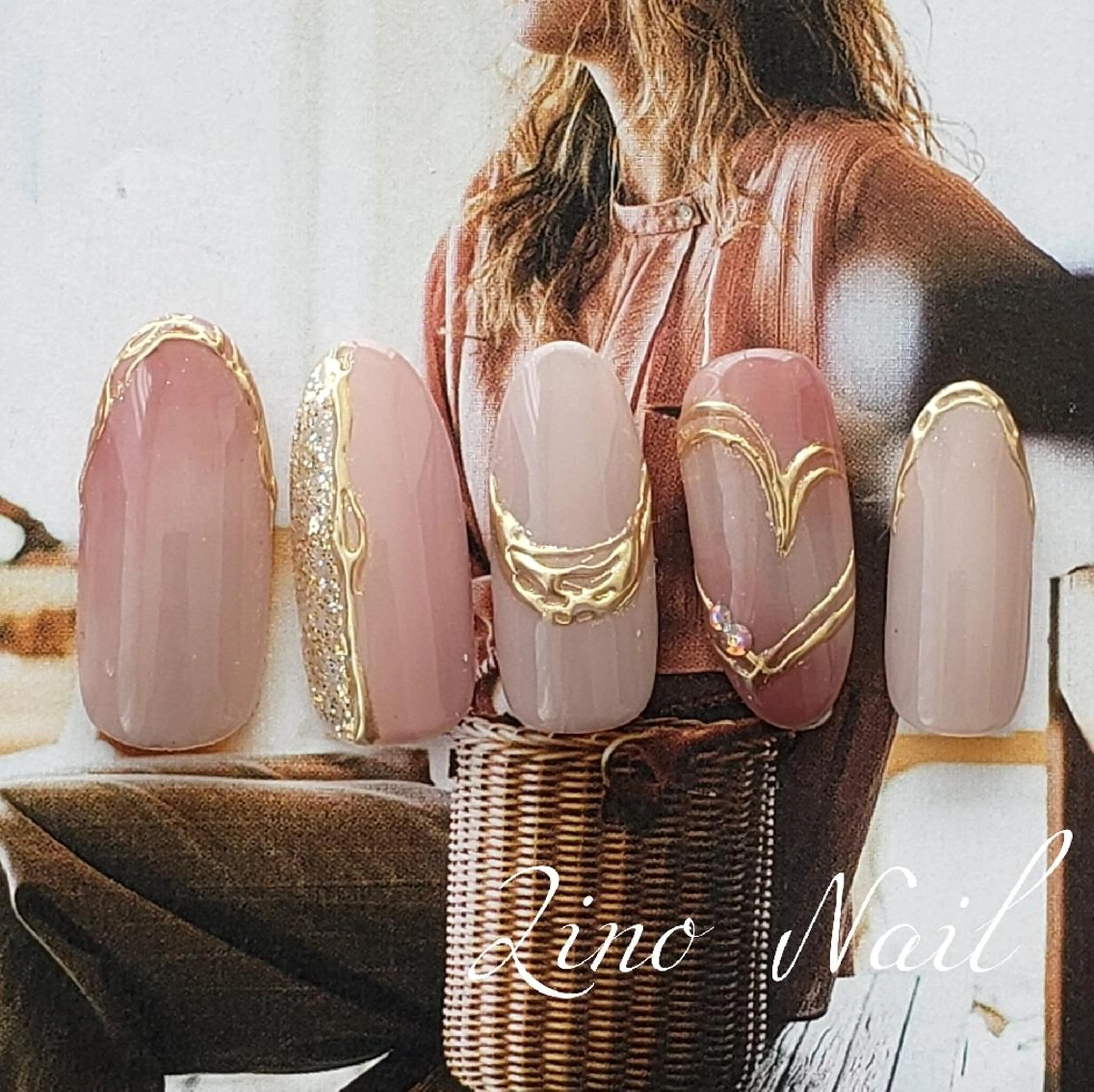 ネイル カジュアル ジェルネイル グラデーション ハート ラメ(グリッター) ハンドネイル Lino Nailのネイルデザイン