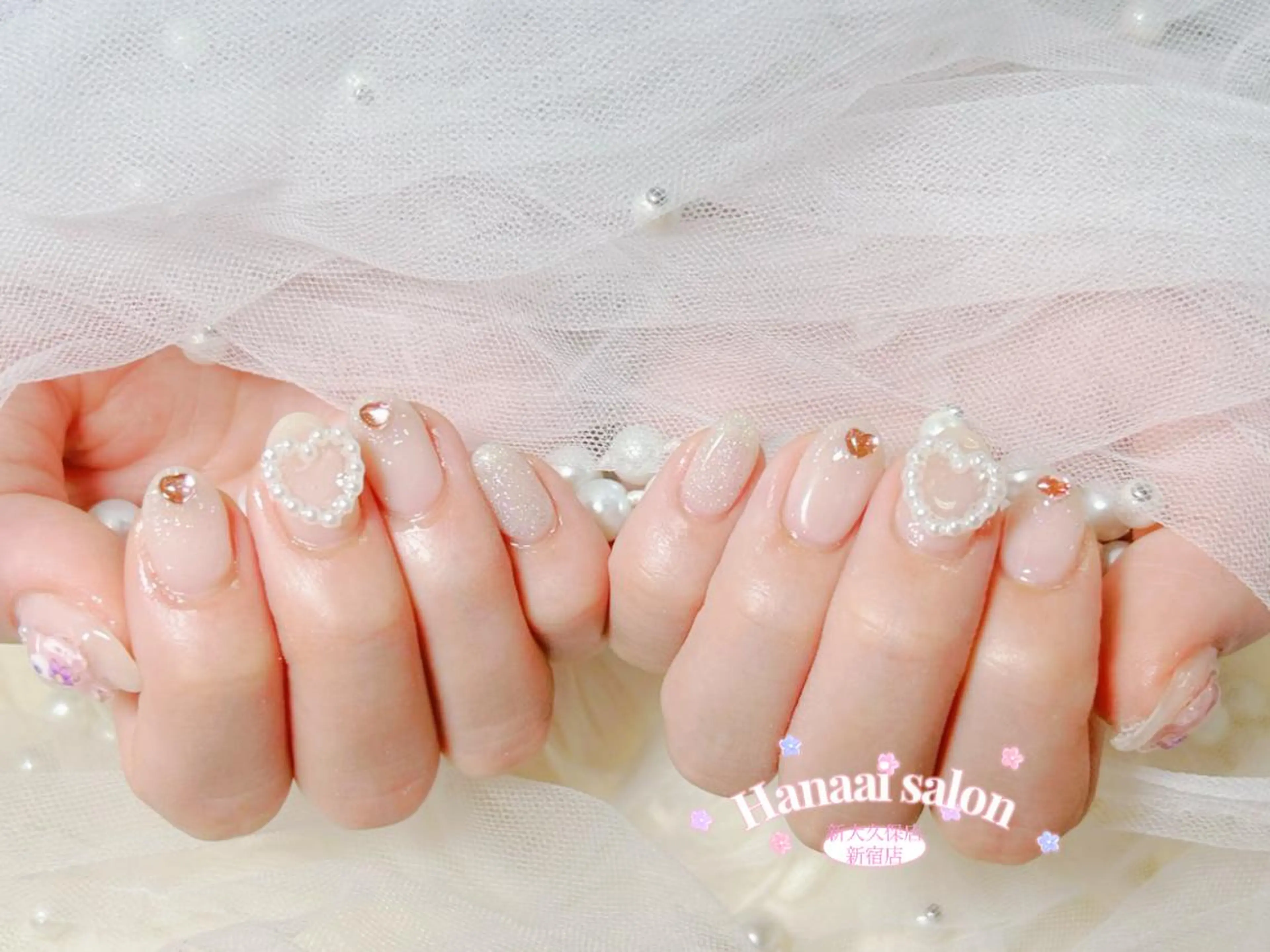 ネイル チークネイル フラッシュネイル ジェルネイル キラキラネイル 韓国ネイル Hanaai Salon みやのネイルデザイン
