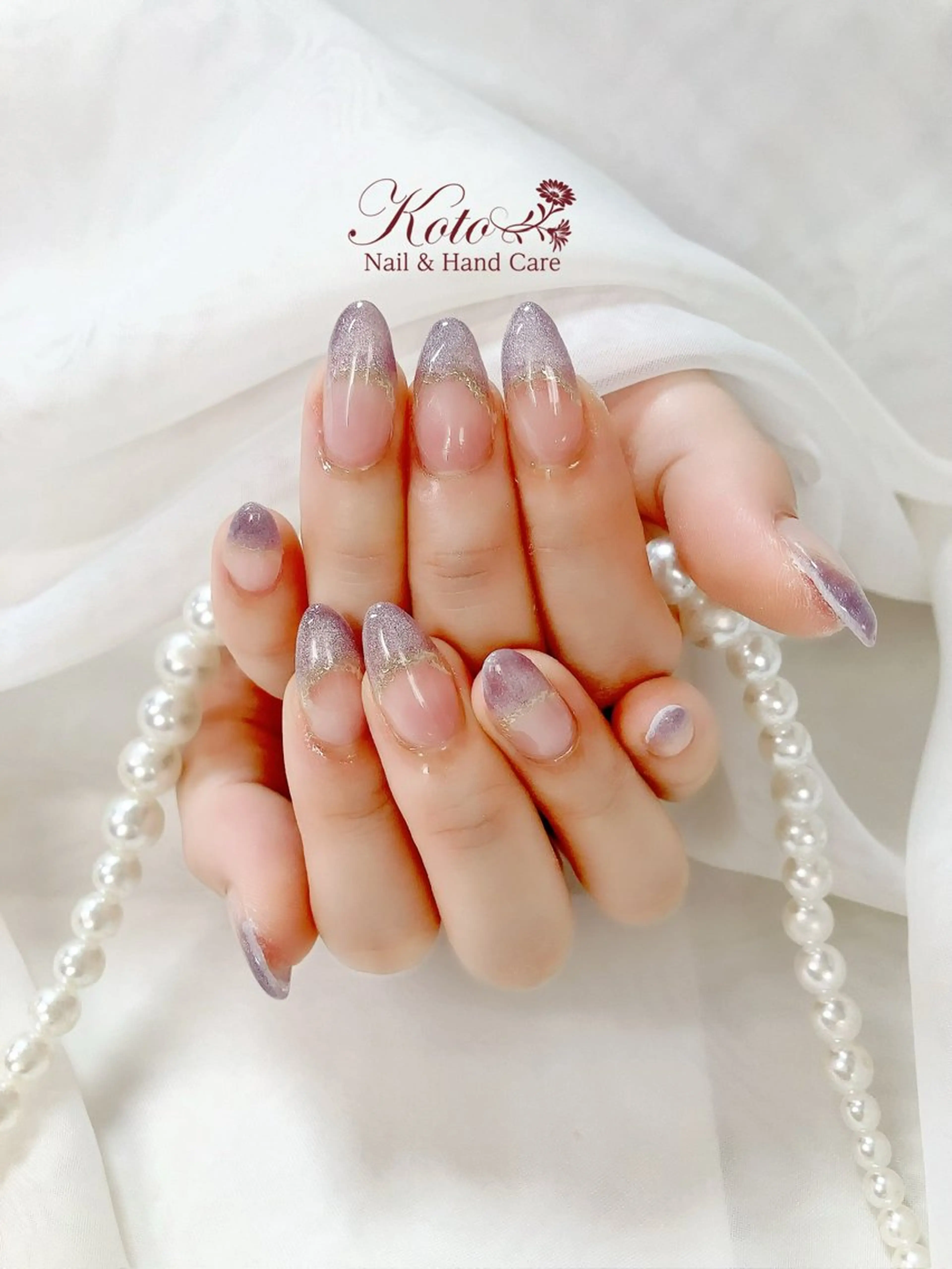 ネイル 長さ出し フレンチネイル ジェルネイル マグネットネイル マグネットフレンチ Risa ネイルサロンKOTOのネイルデザイン