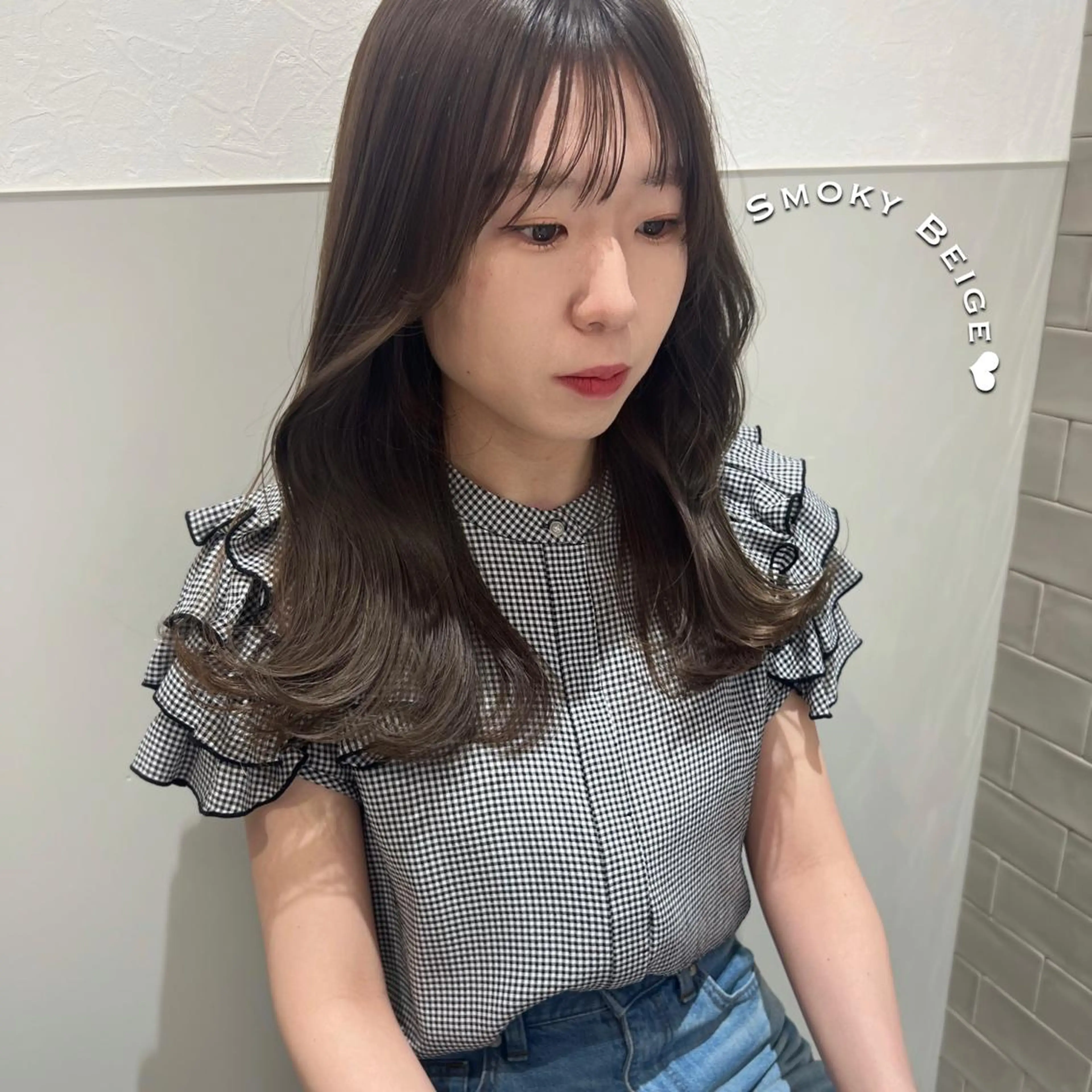 セミロング 韓国モテhair🍑 momoのヘアスタイル