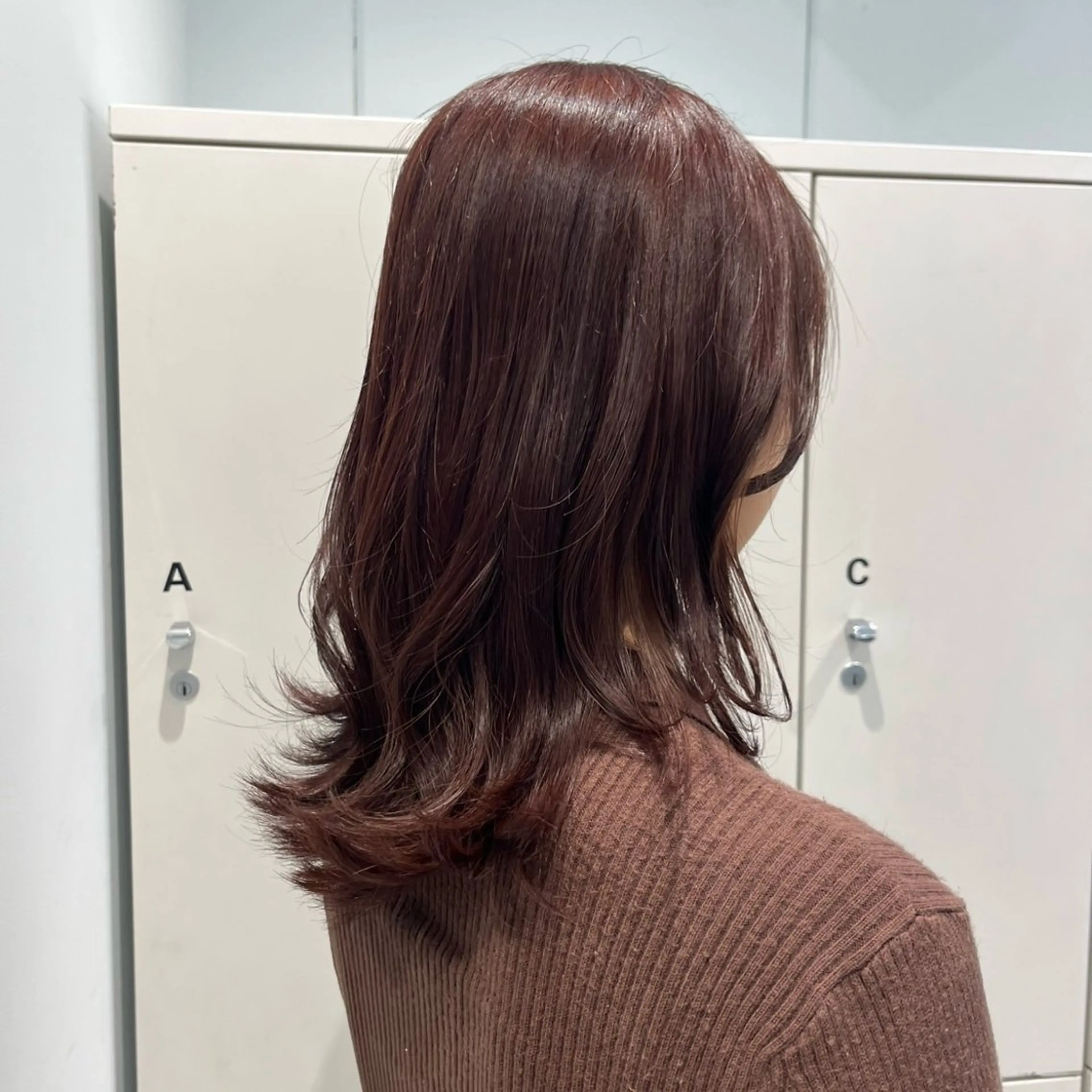 ミディアム カラー ブラウンカラー レッドカラー レッドブラウン ヘアカラー なりた るいのヘアスタイル