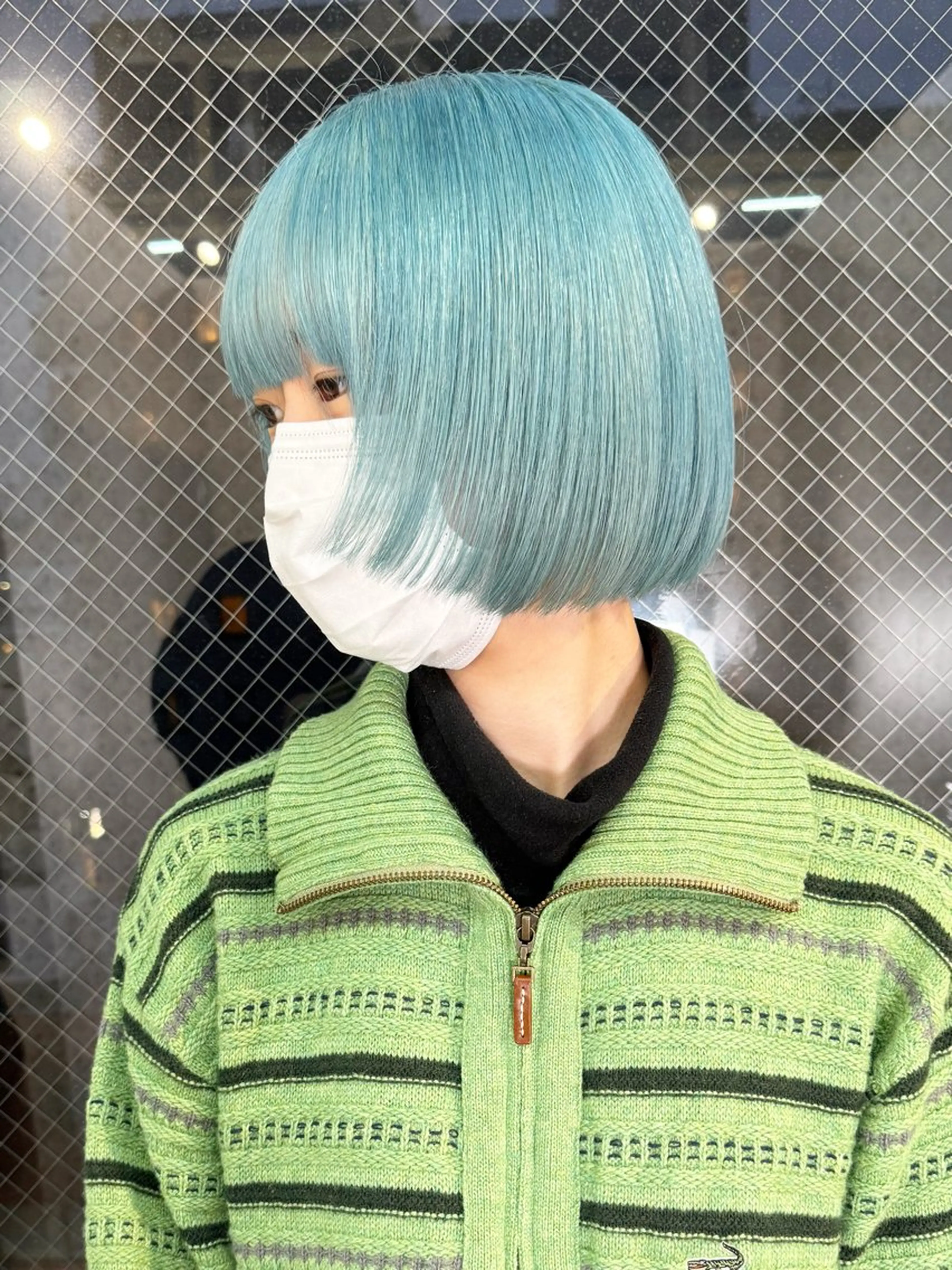 ミディアム カラー ヘアアレンジ ミディアムパーマ ブリーチ ブルーカラー ケアブリーチ ダブルカラー ヘアカラー トリートメント lani 天神大名/ブリーチのヘアスタイル