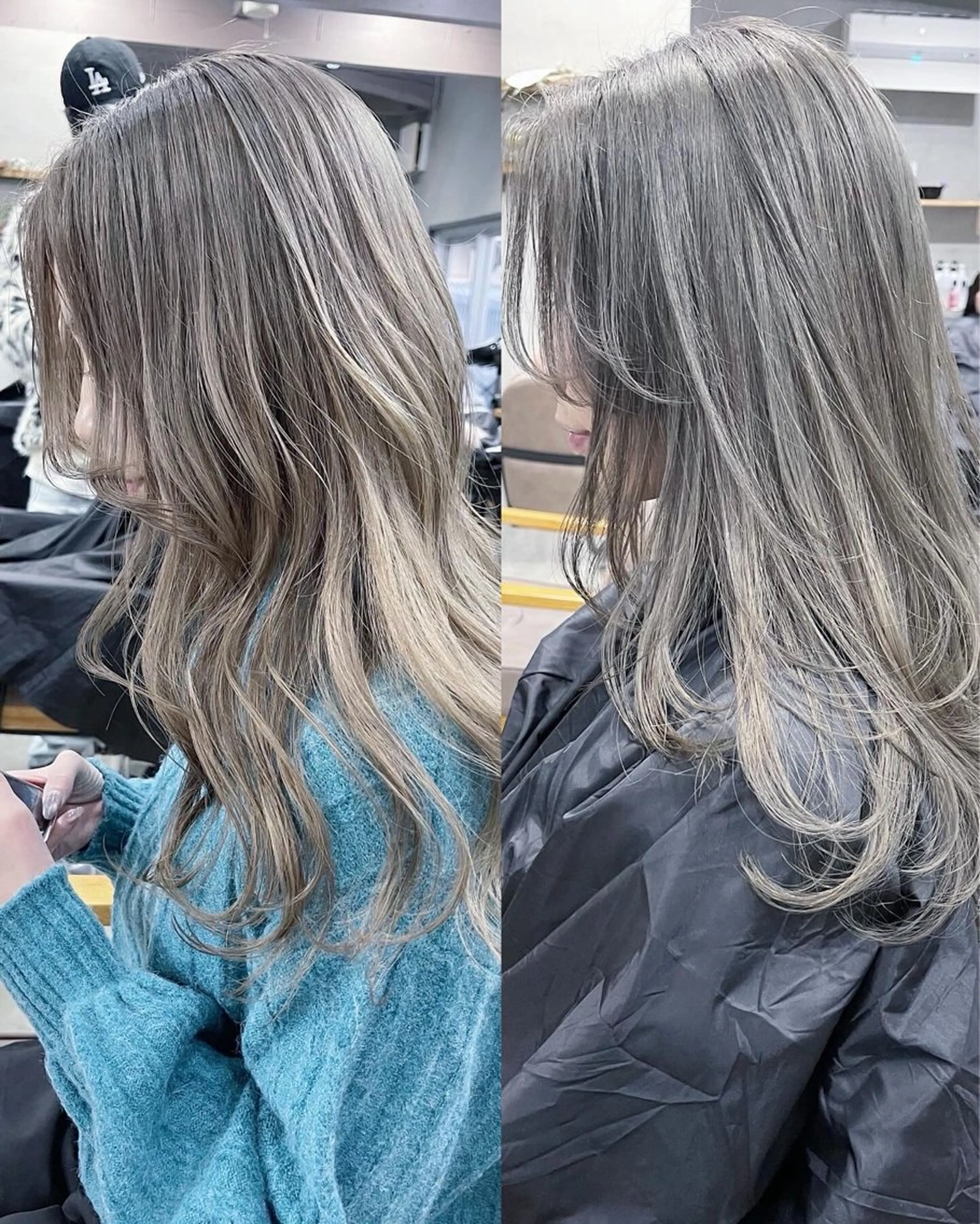 セミロング カラー レイヤーカット ヘアカラー トリートメント AiM 大名　似合わせカットのヘアスタイル