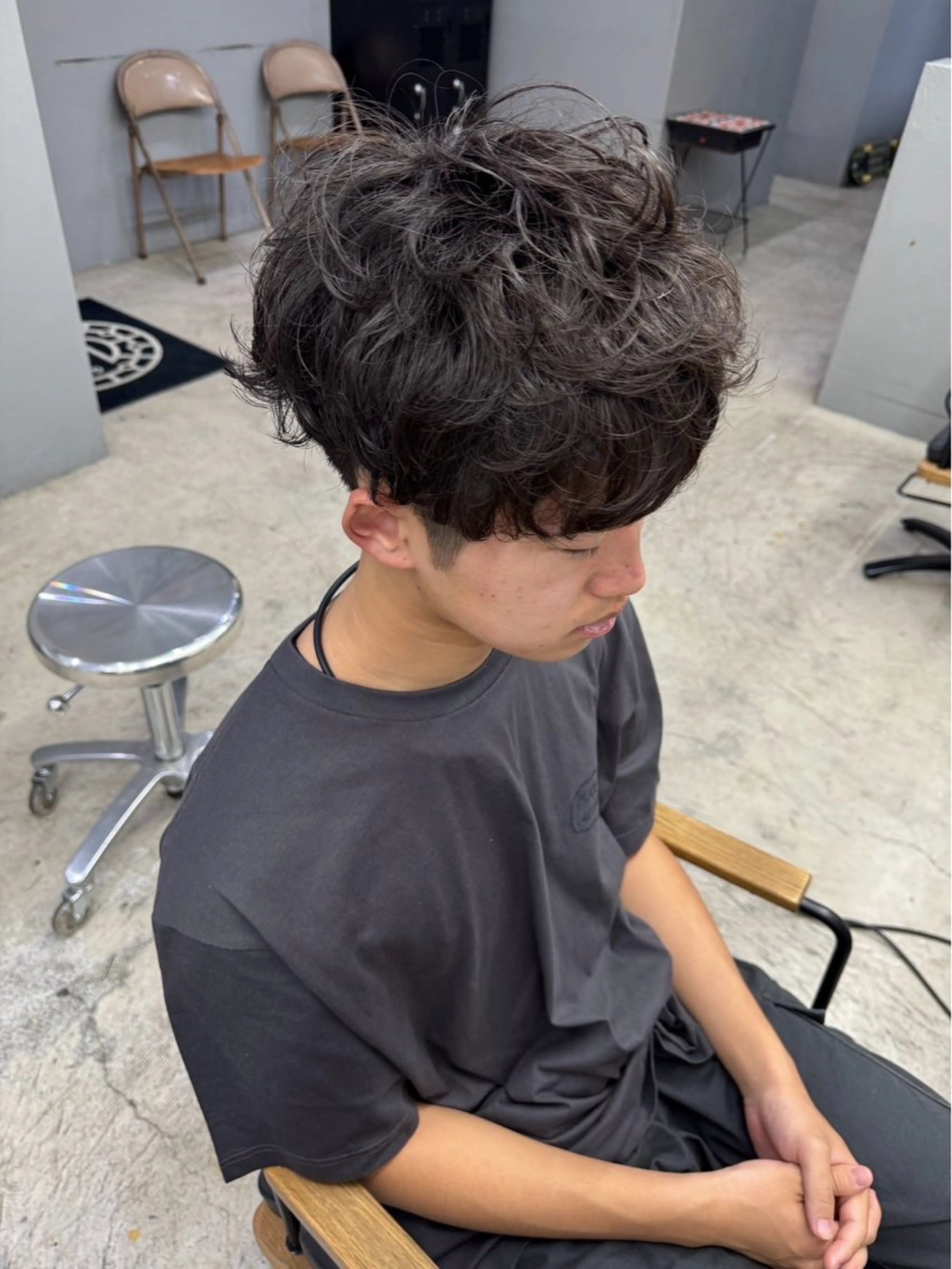 ショート パーマ メンズ カット パーマ メンズ専門サロン wokeのヘアスタイル