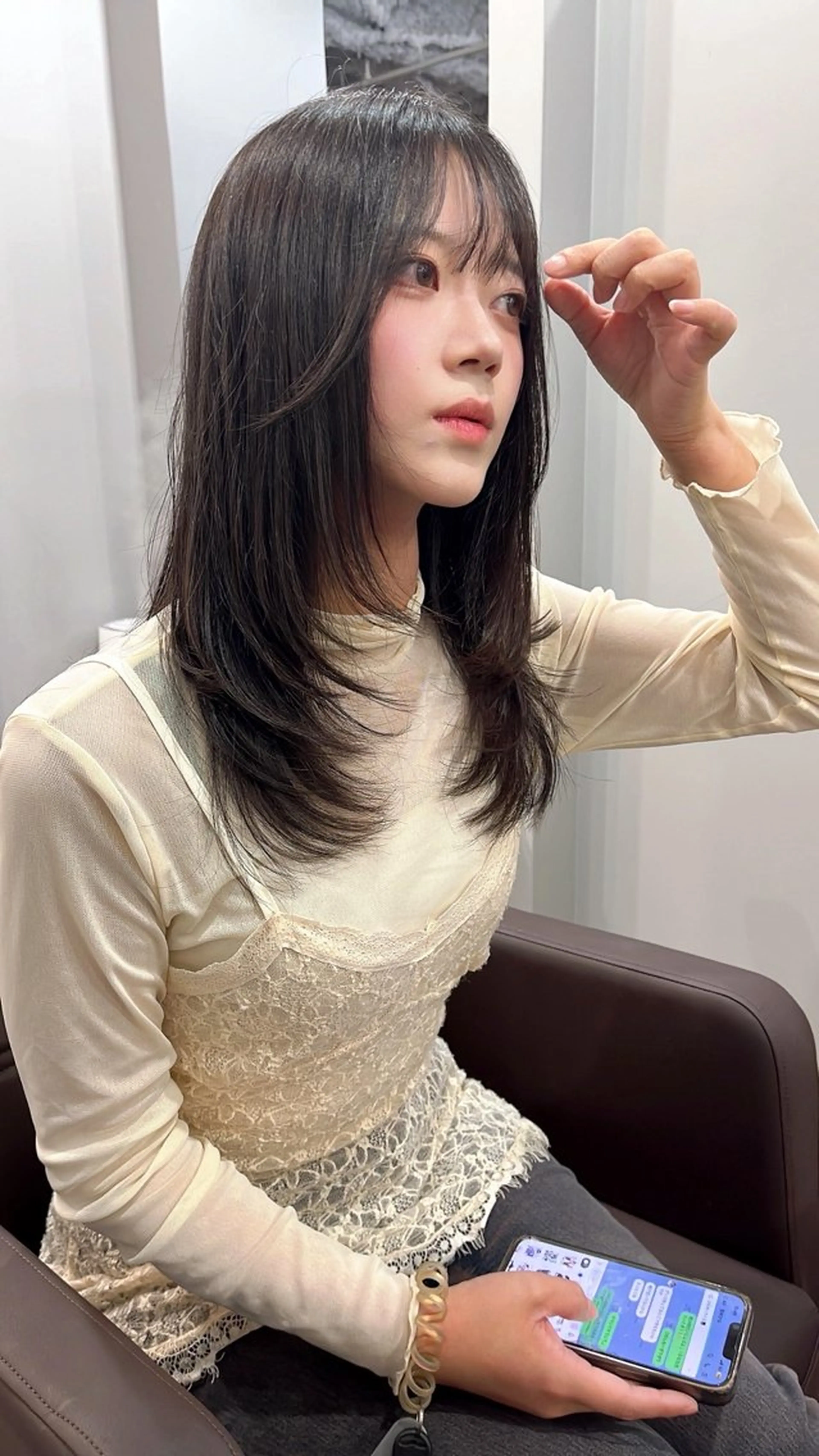 セミロング 福原 悠介のヘアスタイル