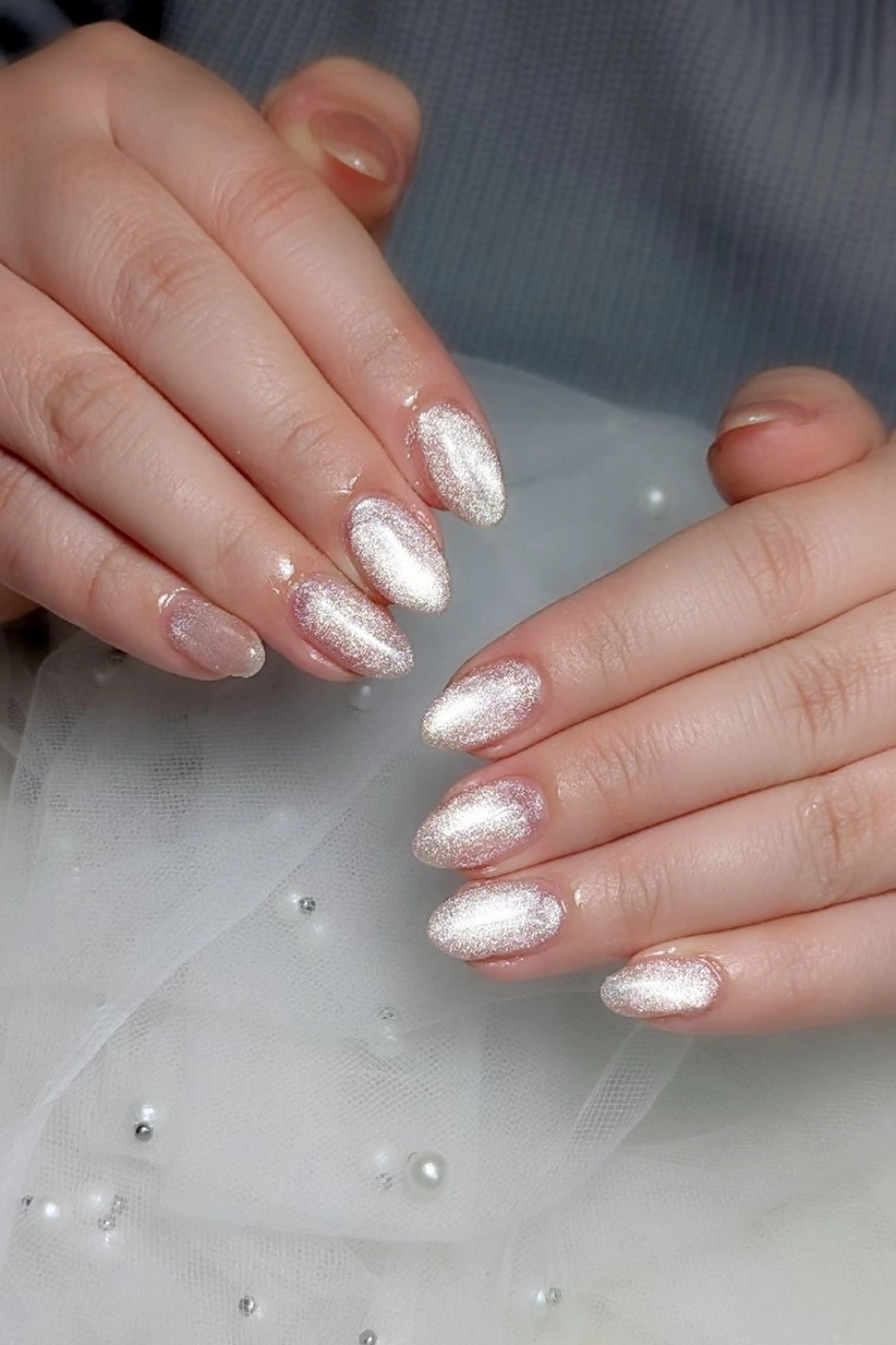 ネイル マグネットネイル ワンカラーネイル ピンク m&pPrivate nailsalonのネイルデザイン