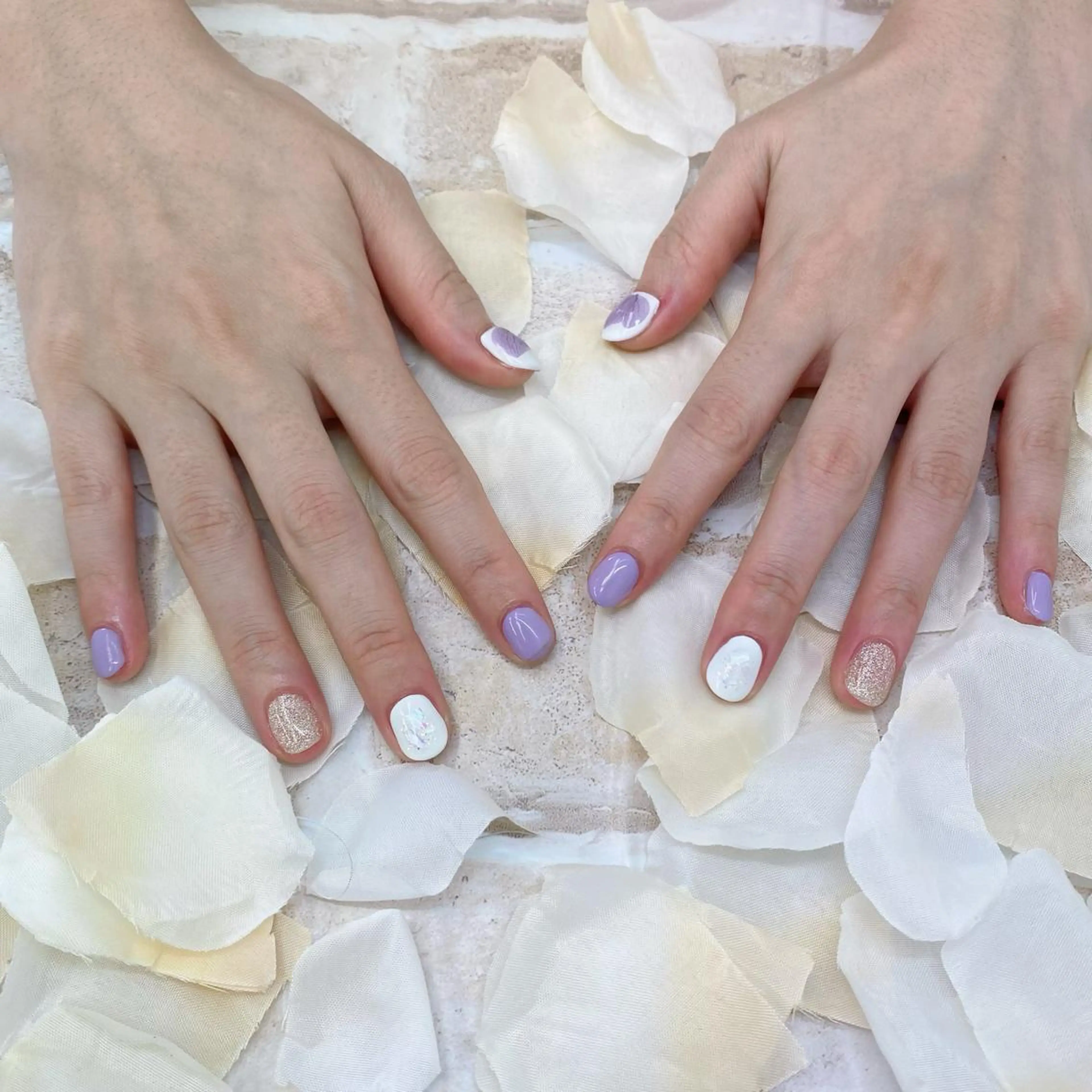 ネイル 韓国ネイル ラメ(グリッター) Can I Dressy  溝ノ口店所属・F. Neneのネイルデザイン