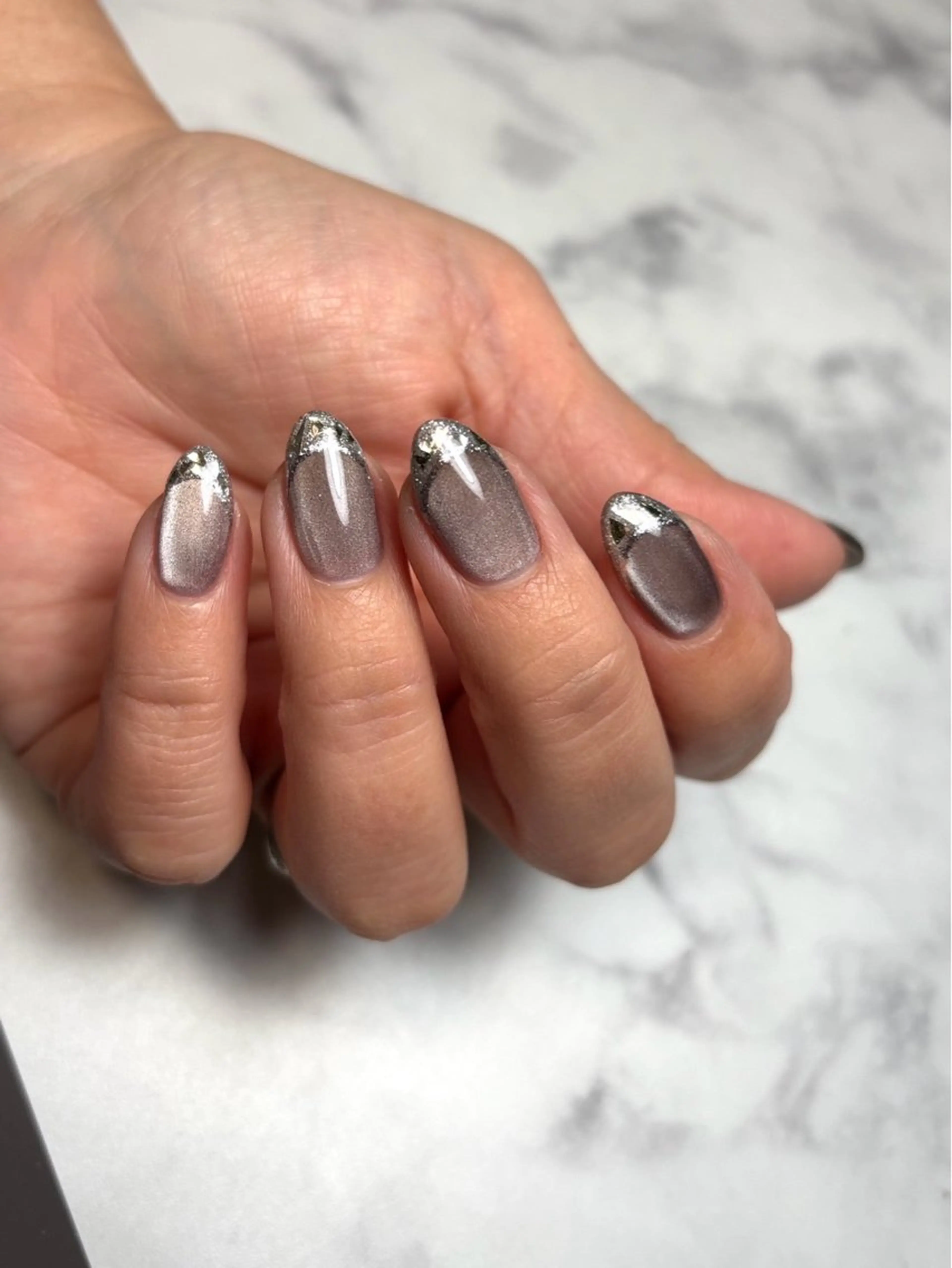 ネイル フレンチネイル ガラスフレンチ マグネットネイル ハンドネイル nail ayacaのネイルデザイン