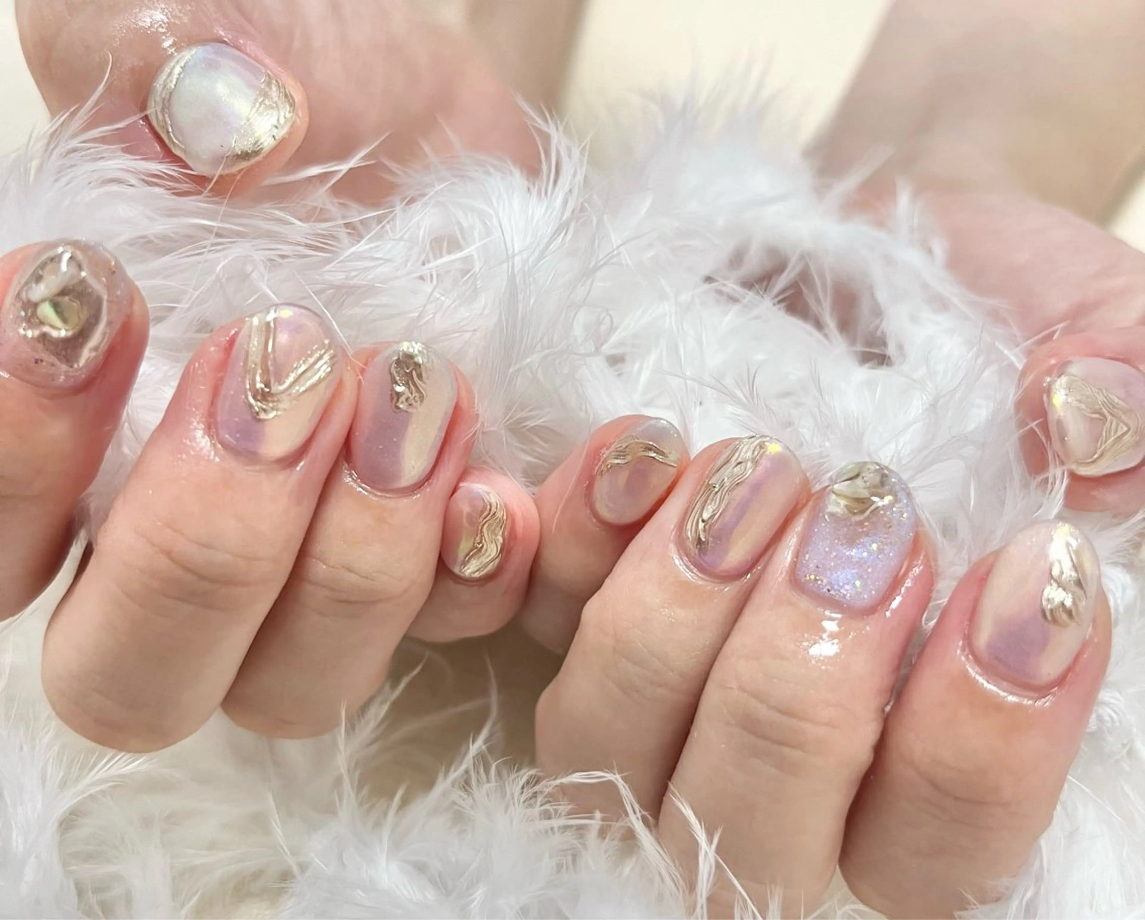 ネイル 氷ネイル・うるうるネイル ニュアンスネイル わたなべ さやかのネイルデザイン