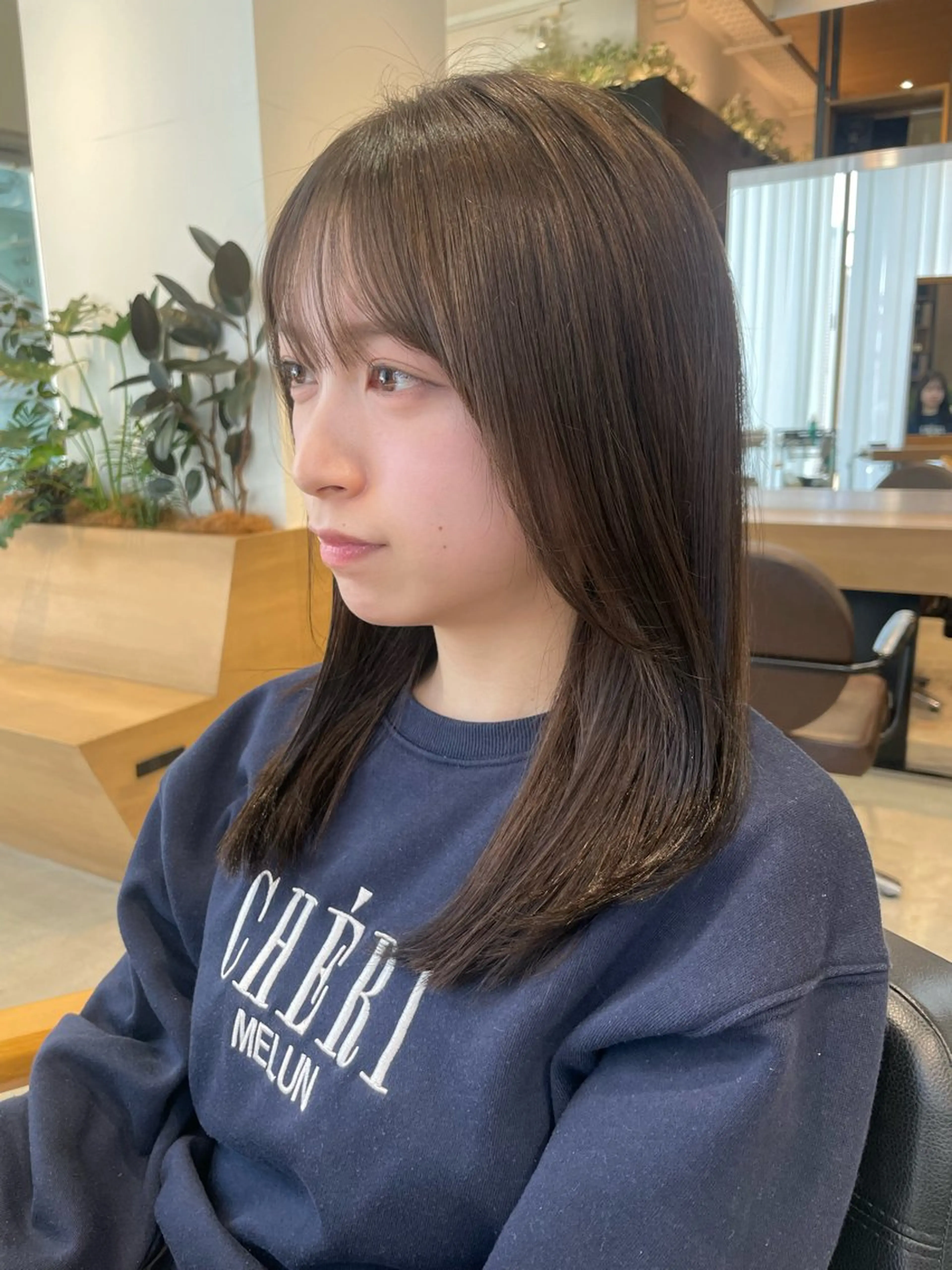 セミロング カラー 顔まわりレイヤー レイヤーカット トリートメント SHEA.学芸大学所属・一箭 恵梧/ロングヘアのヘアスタイル