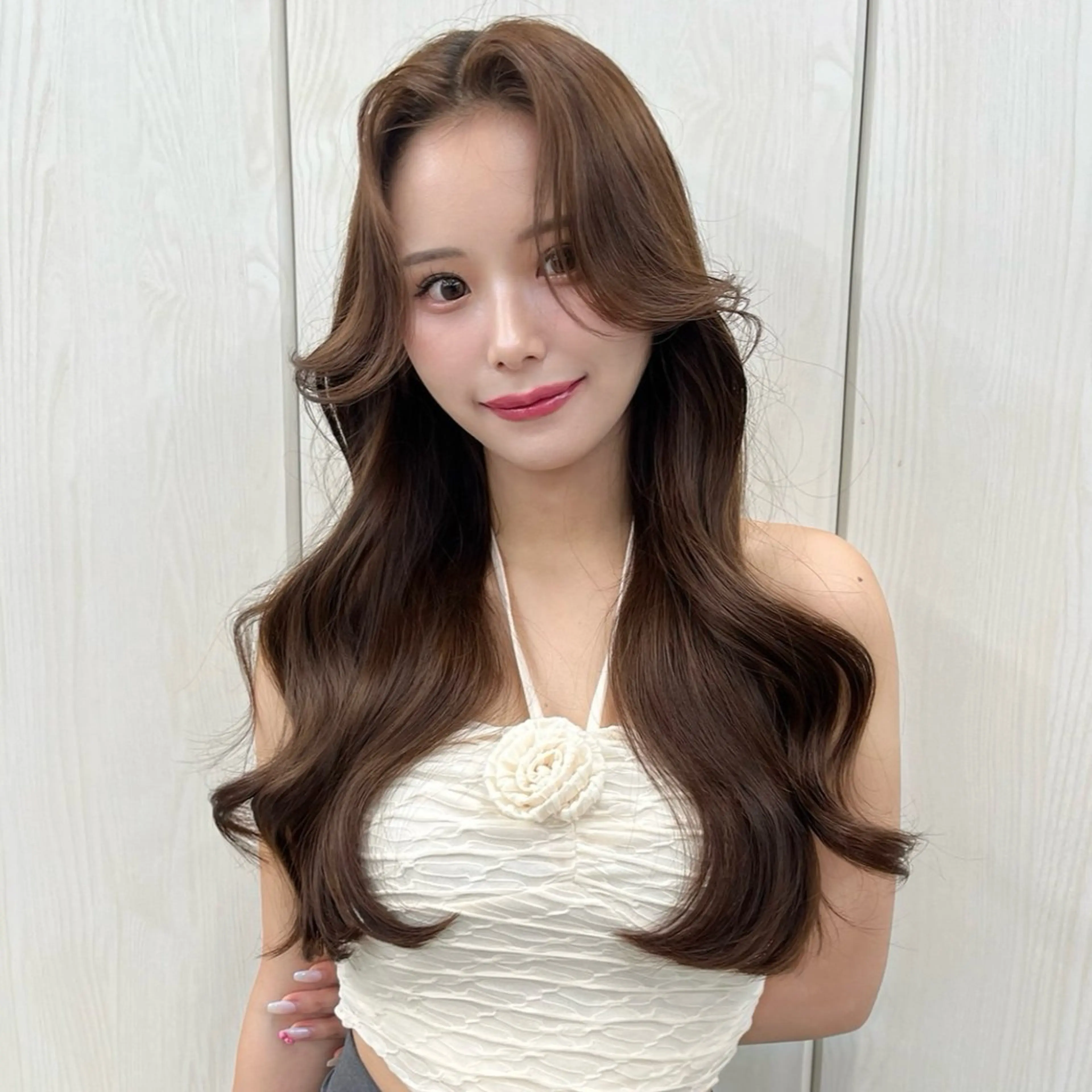 ロング カラー 顔周りカット 上品モテ韓国ヘア 🩶渋谷/aoiのヘアスタイル