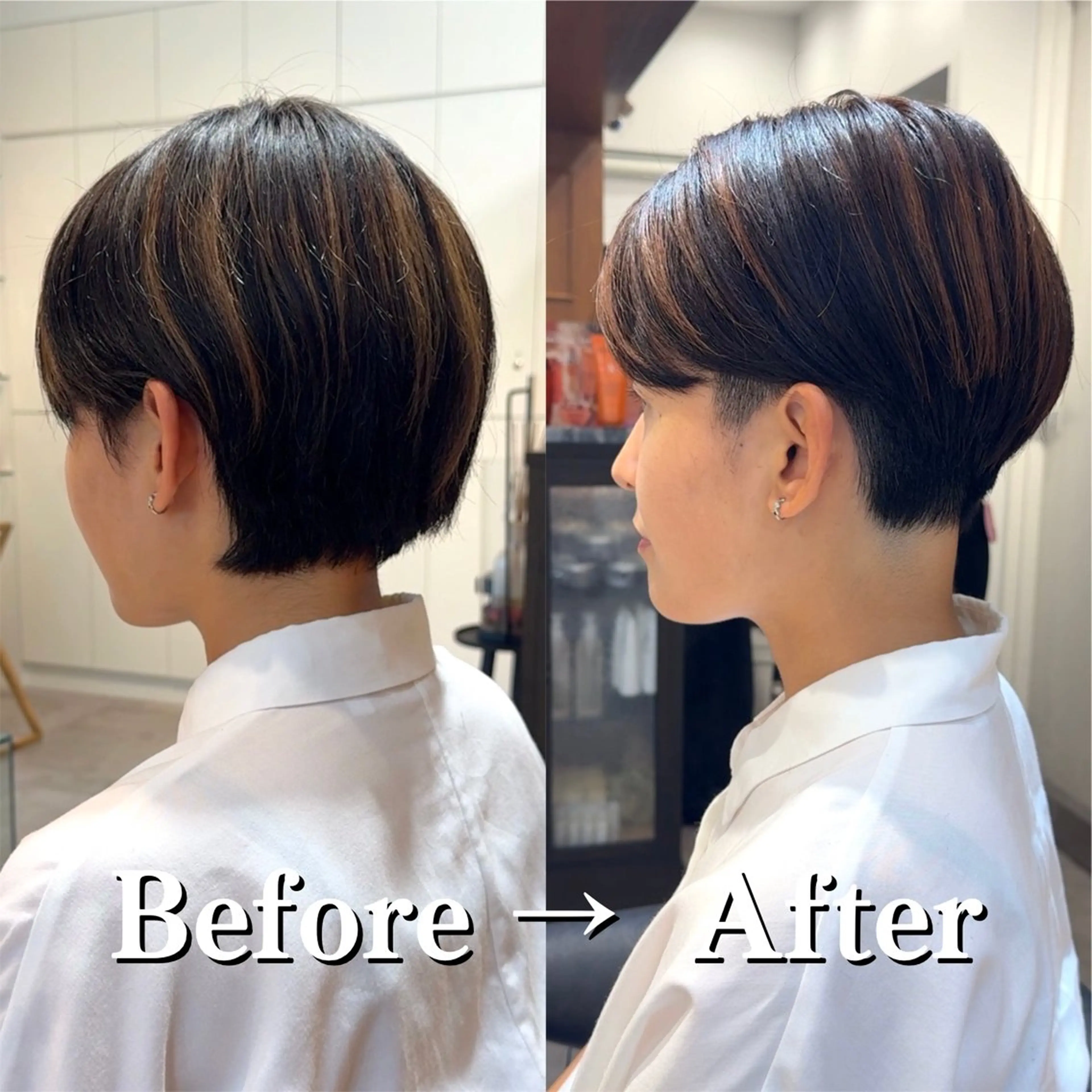 ショート カラー ショートボブ 丸みショート 透明感カラー ボブ ショートヘア カット ヘアカラー トリートメント 🌙ショート/パーマ /ボブ/Akinaのヘアスタイル