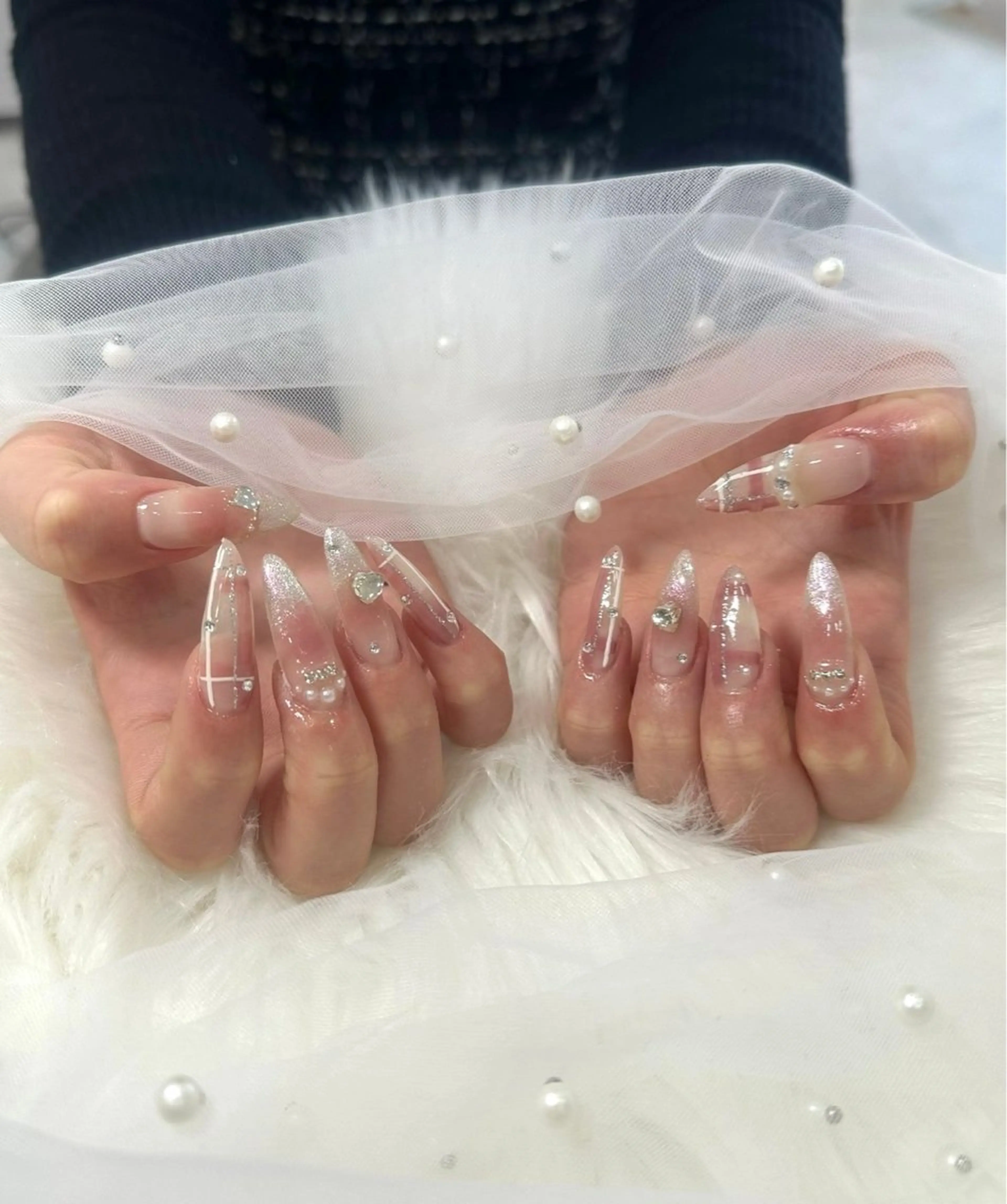 ネイル 長さ出し フットネイル ジェルネイル 韓国ネイル マグネットネイル #Amin所属・#Amin nail salonのネイルデザイン