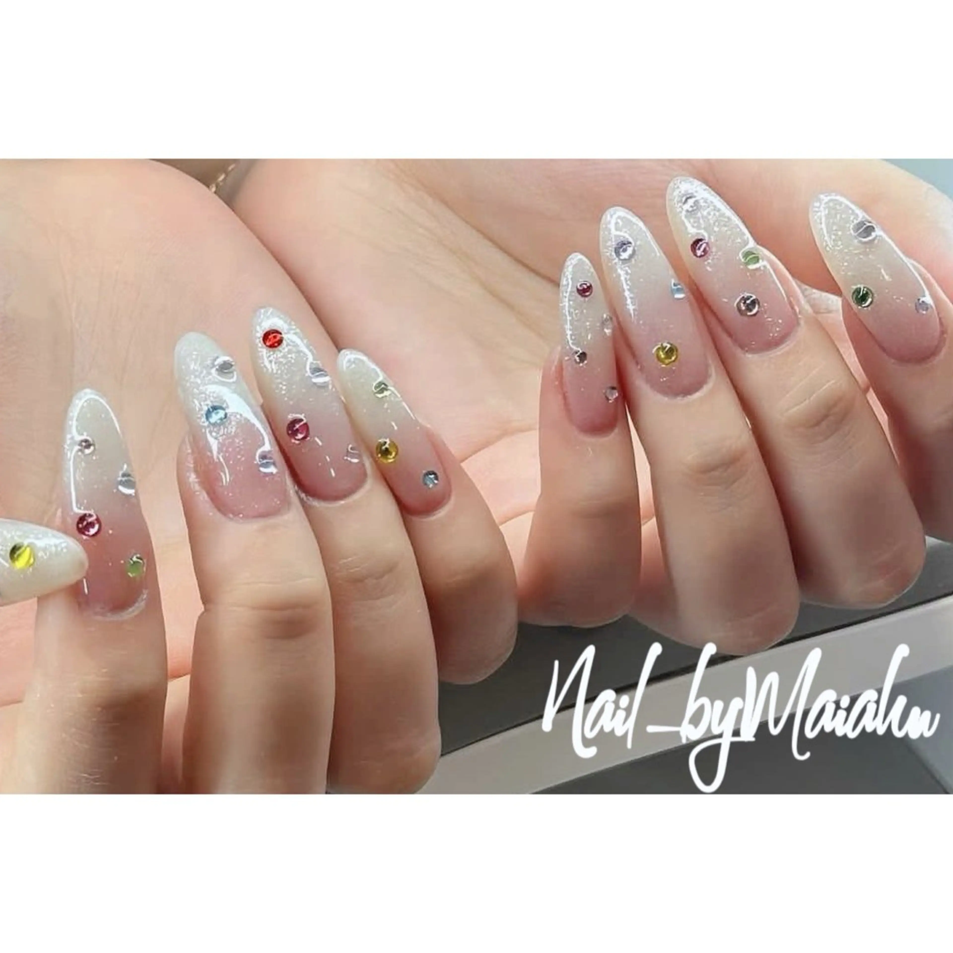 ネイル ハンドネイル マイアン‎⁺˳✿⏦₊ 𐙚ネイル་۪ ✿◞のネイルデザイン