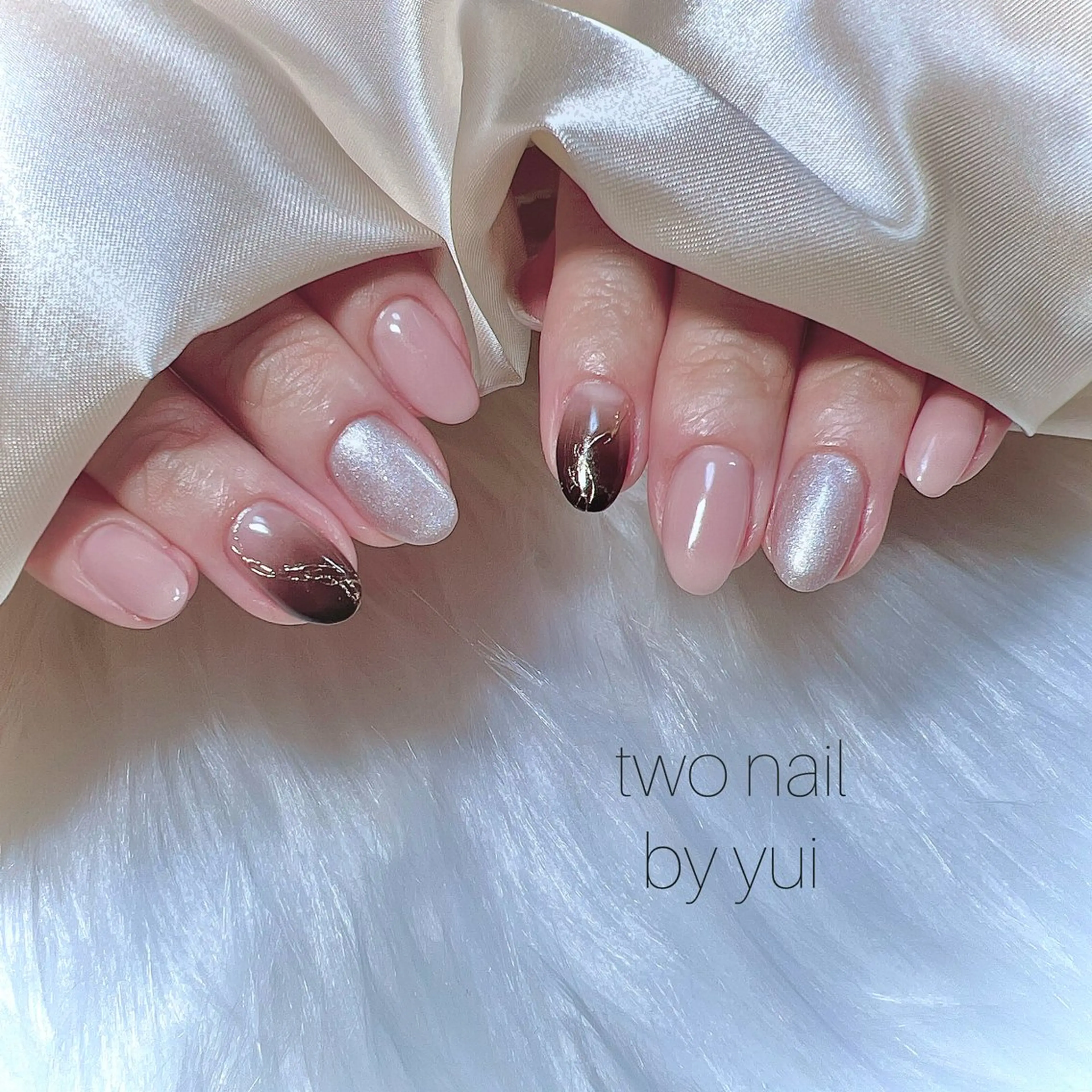 ネイル アートネイル ネイルチップ ホワイト ハンドネイル two nailのネイルデザイン