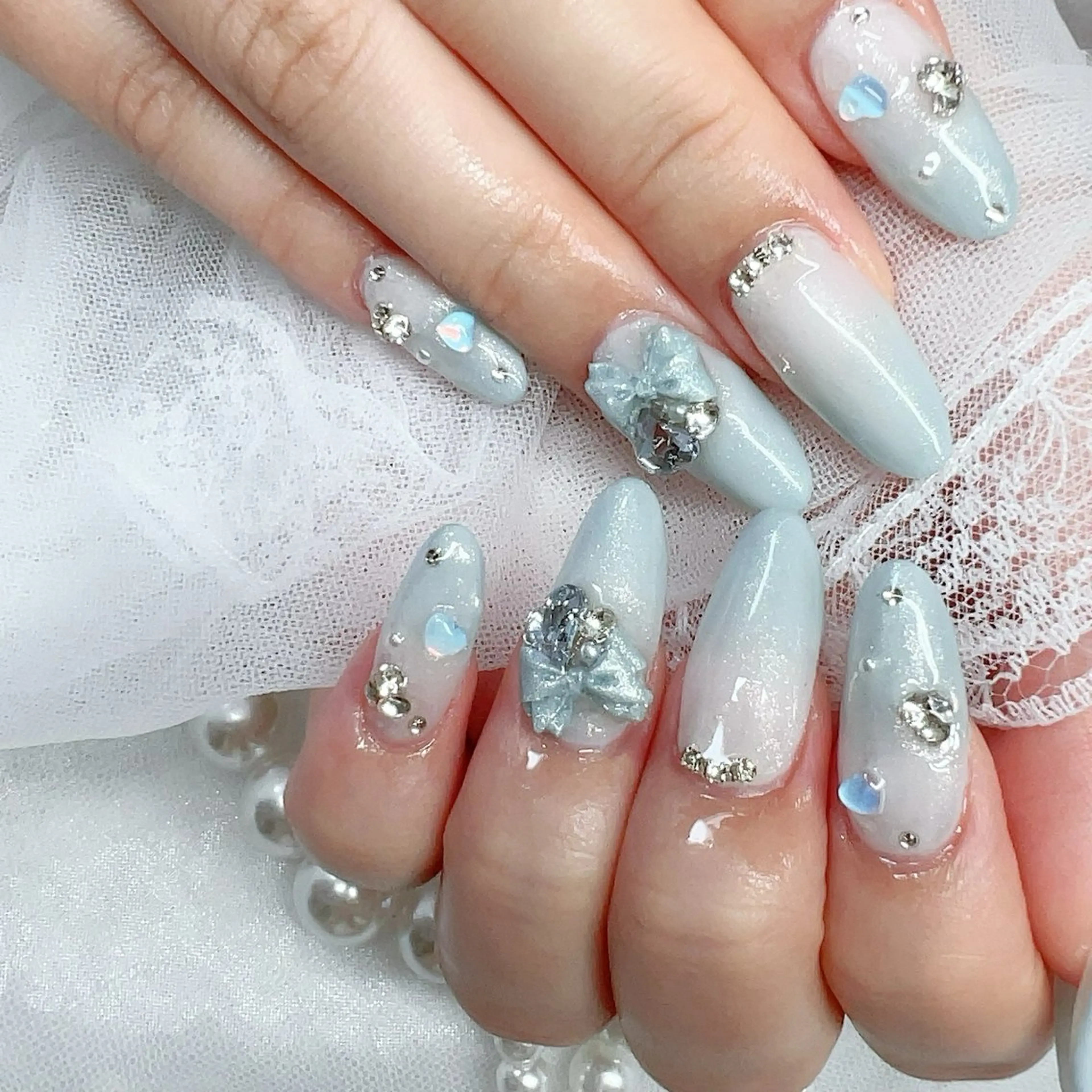ネイル ブルー ハンドネイル Majesticrose_nail所属・Majestic nailのネイルデザイン