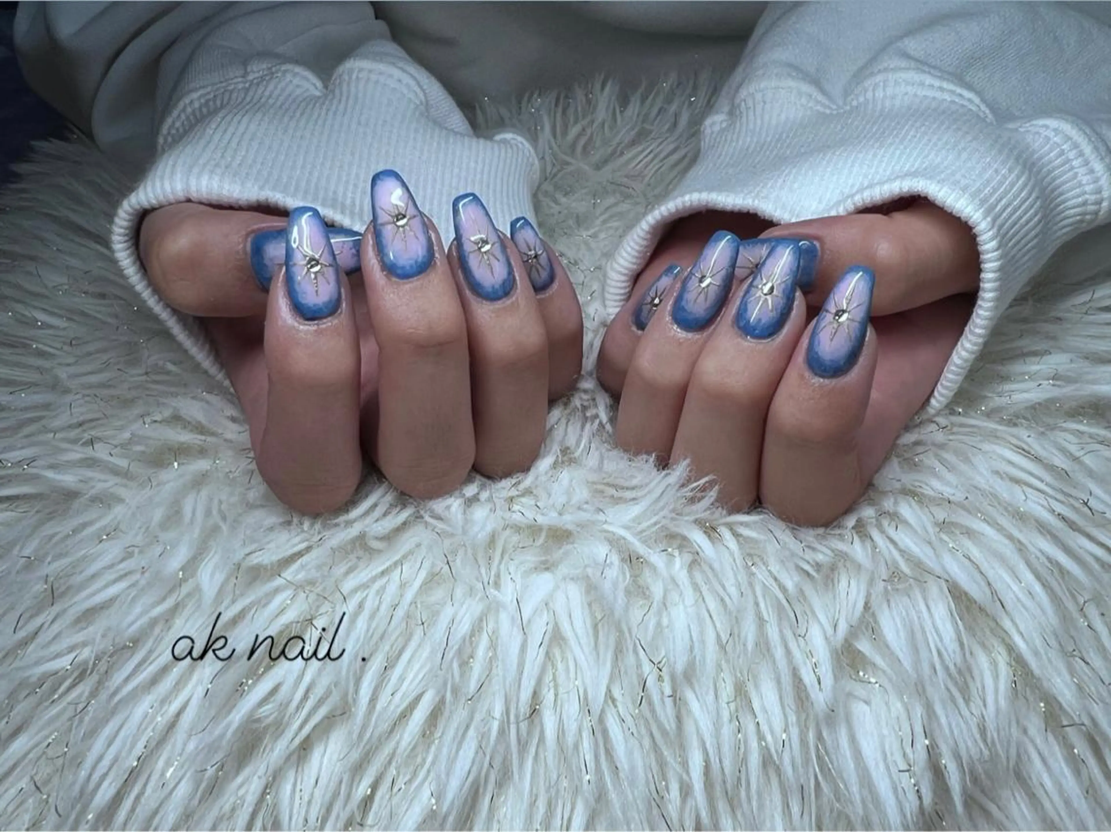 セミロング ネイル グラデーション ak nail .のネイルデザイン