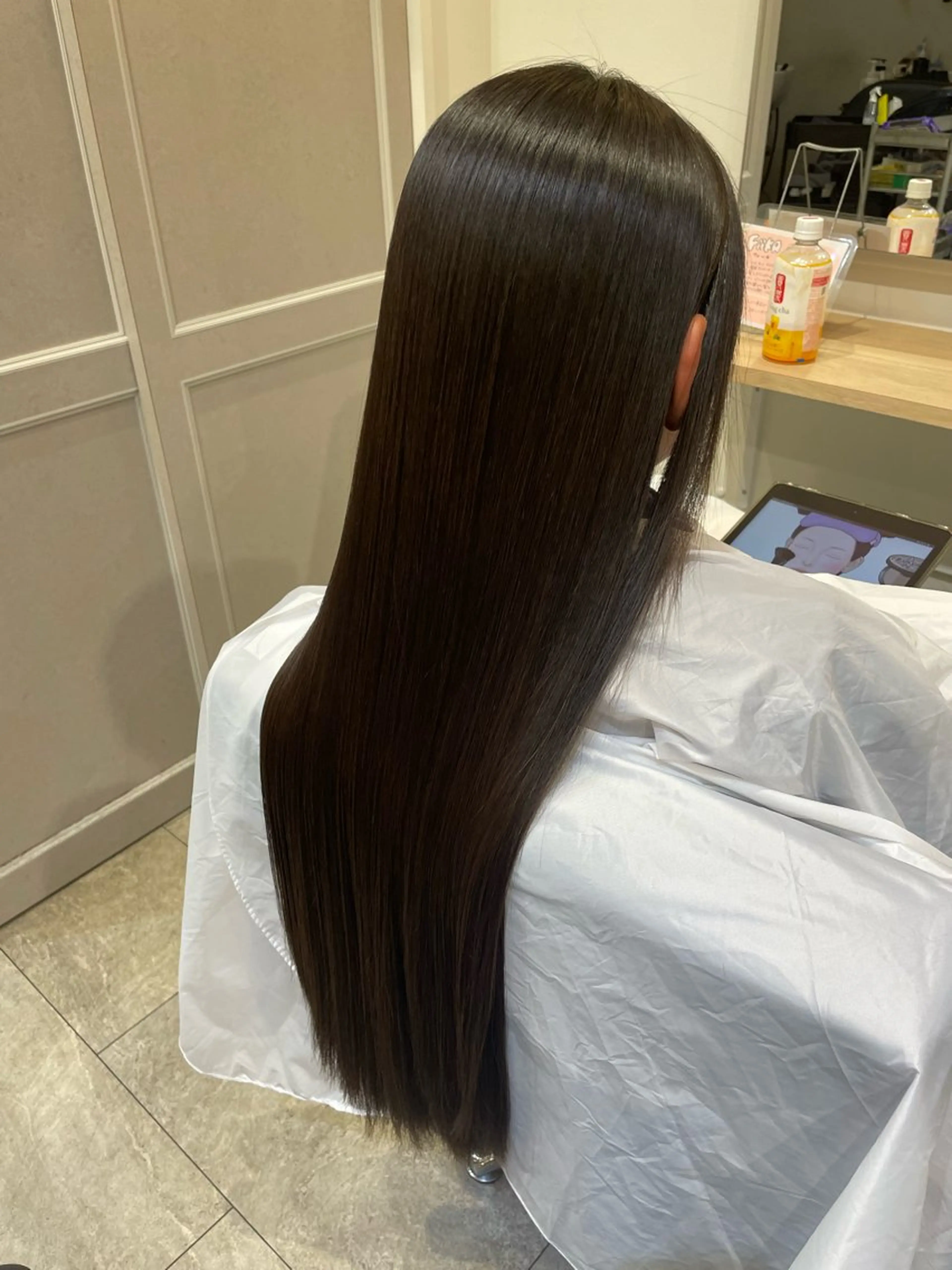 ロング カット 縮毛矯正 トリートメント 南雲 由麻のヘアスタイル
