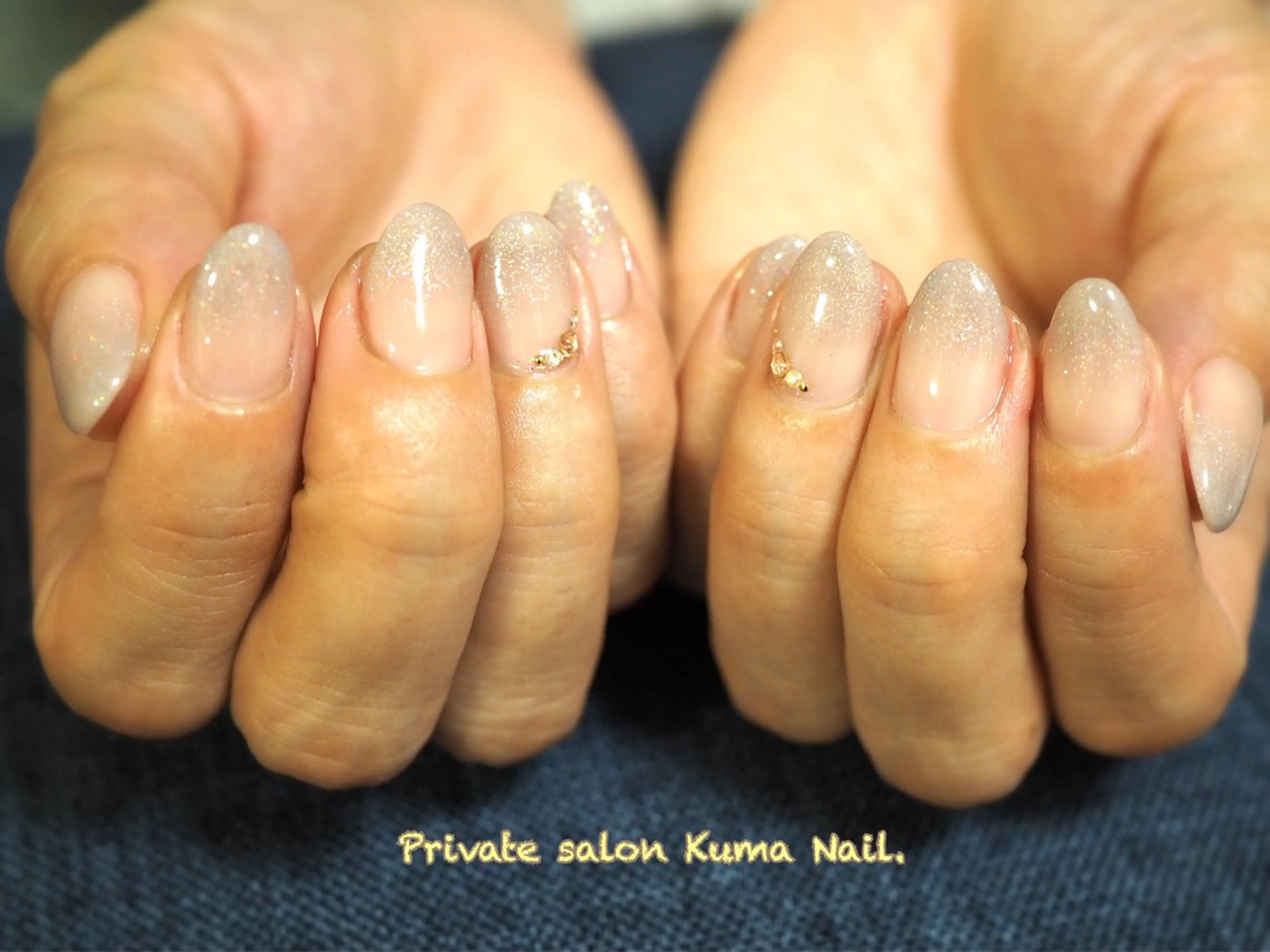 ネイル アートネイル グラデーション ラメ(グリッター) オフィスネイル シンプルネイル 藤が丘/守山/長久手 Kuma Nailのネイルデザイン