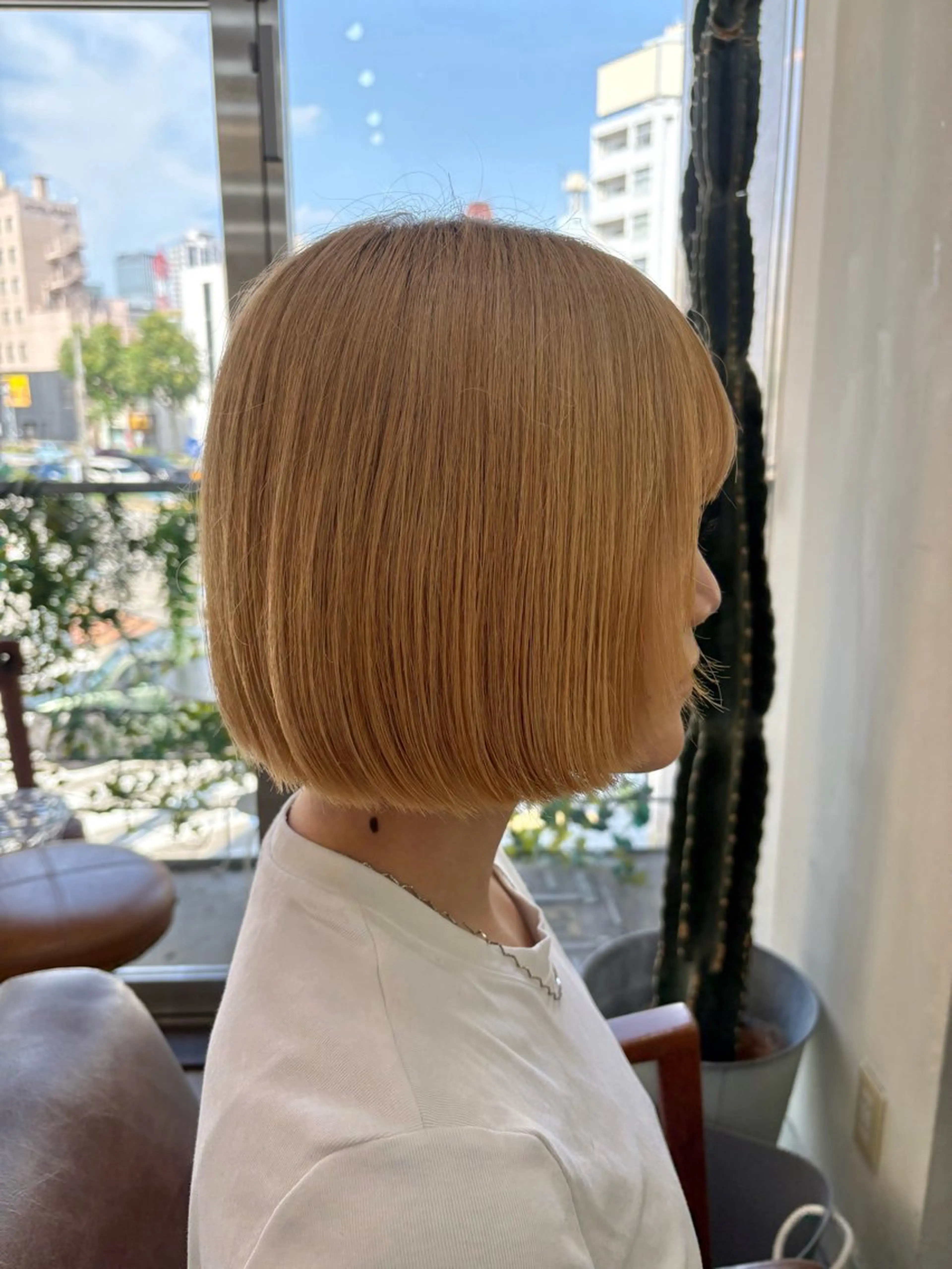 ワンレンカット（切りっぱなしボブなど）の写真