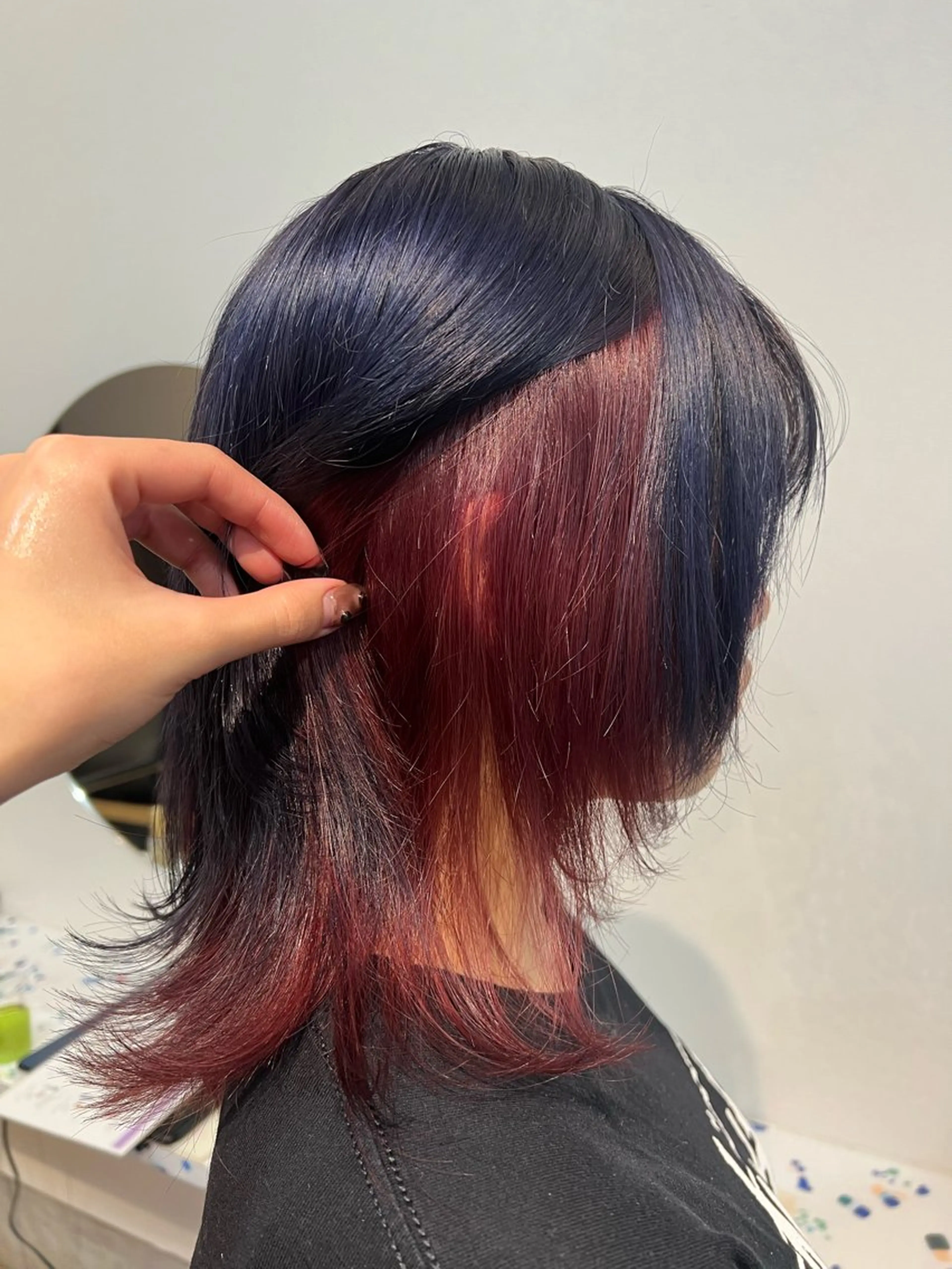 カラー ブルーカラー ブルーパープル ピンクカラー ピンクパープル イシイ ハルナ 🤍のヘアスタイル