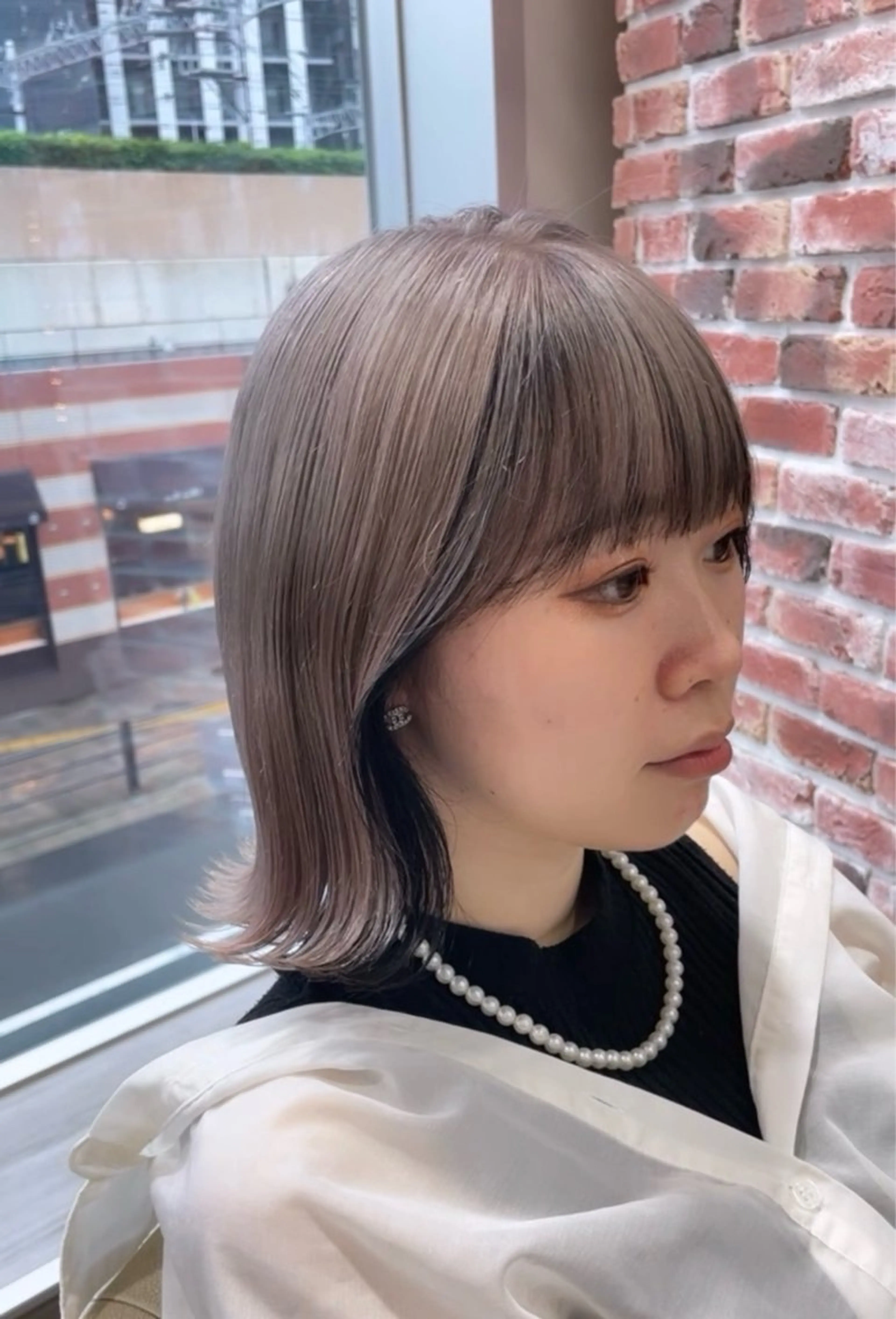 ミディアム カラー ミストバング  フェイスフレーミング 顔周りカット カット ヘアカラー トリートメント ✨トレンド特化美容師 WILL上村　拳吾のヘアスタイル