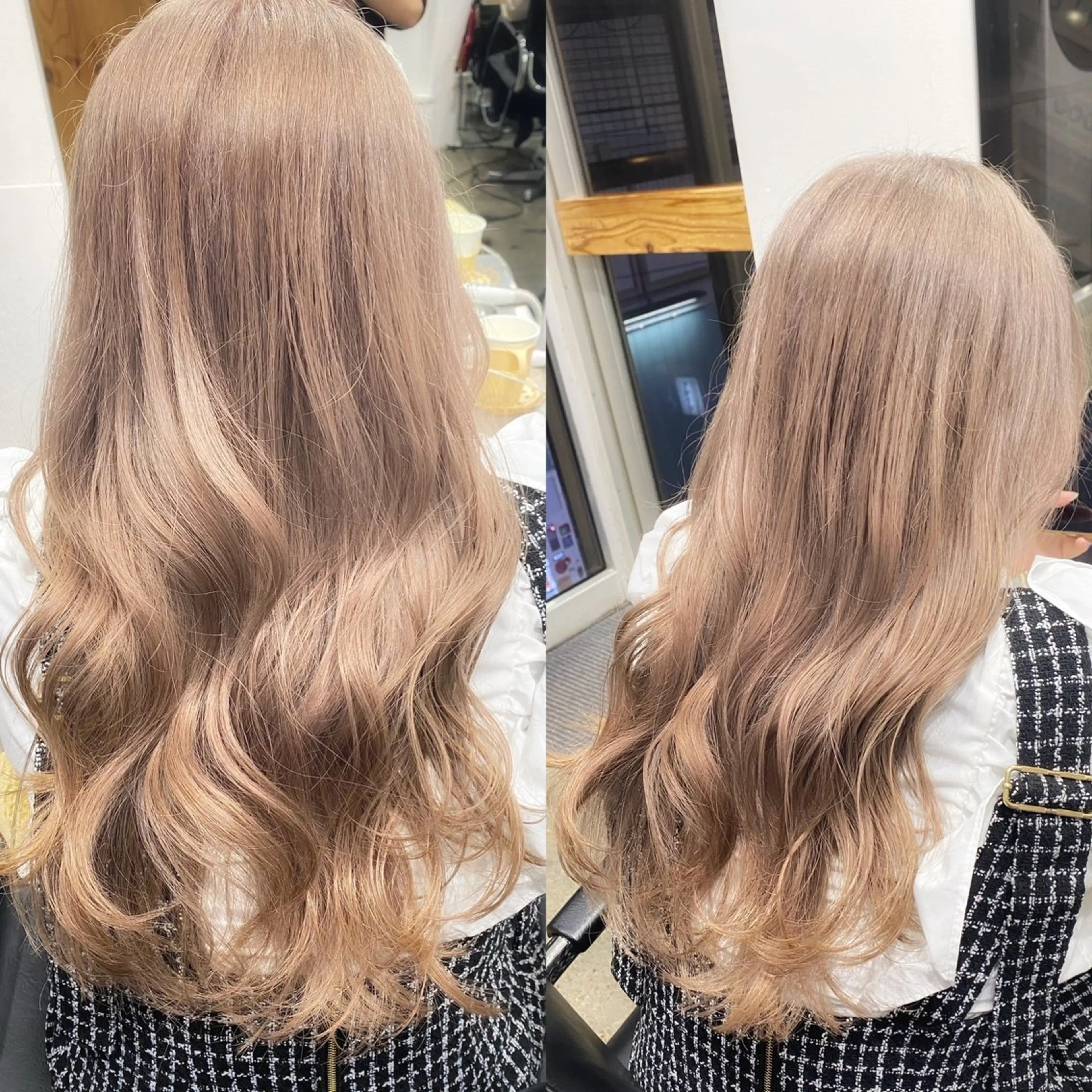 セミロング カラー ベージュカラー ミルクティーベージュ SALOWIN新宿三丁目【サロウィン】所属・レイヤー/ハッシュ /透明感カラー/青木のヘアスタイル