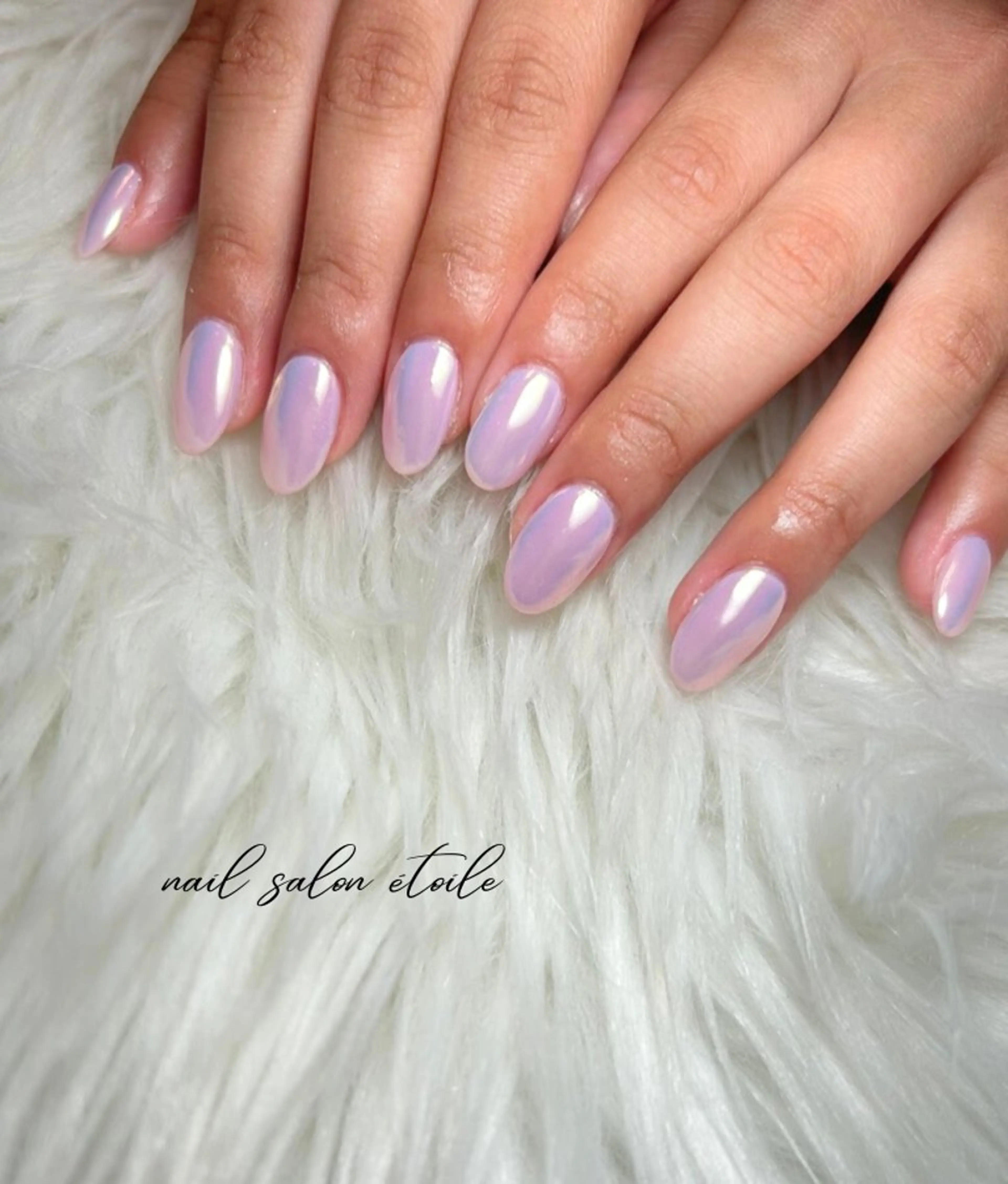 ネイル オーロラネイル ピンク シンプルネイル 夏ネイル ハンドネイル nail salon étoileのネイルデザイン