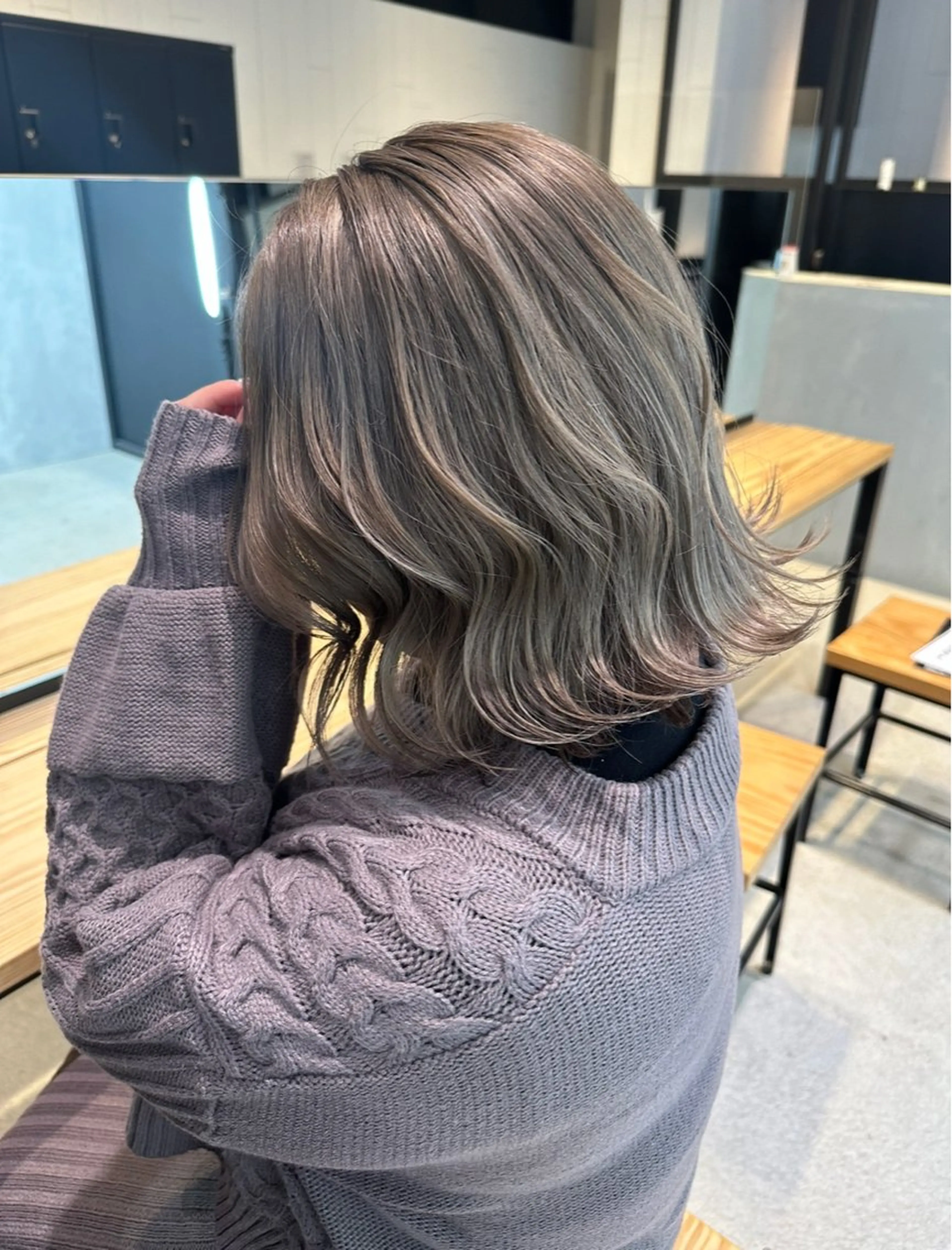 ミディアム カラー ブリーチ 透明感カラー ボブ カット ヘアカラー 似合わせ小顔ショート /akane🐰♥️のヘアスタイル