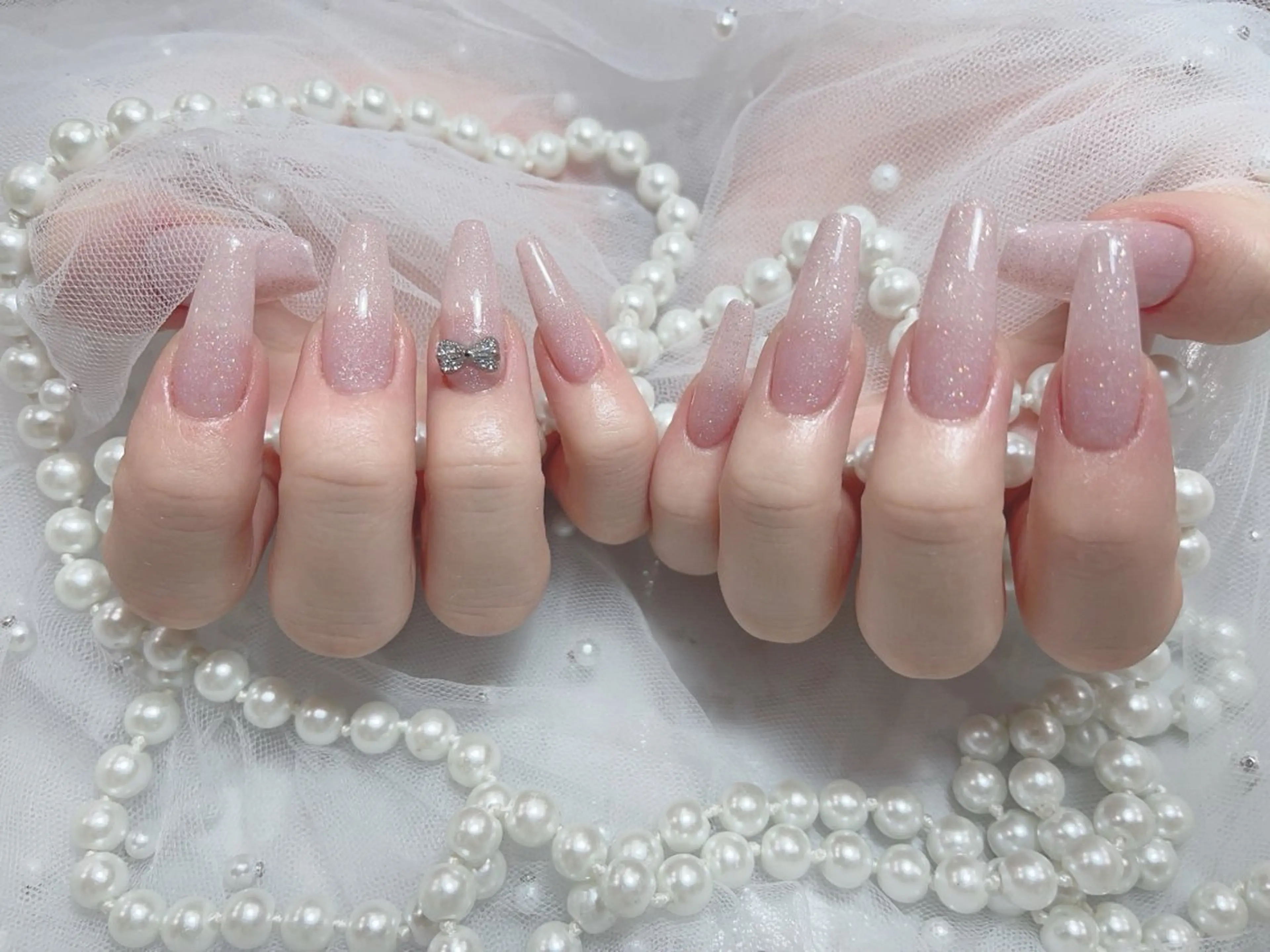 ネイル アートネイル フラッシュネイル フレンチネイル ガラスフレンチ グラデーション M2beauty Renaのネイルデザイン