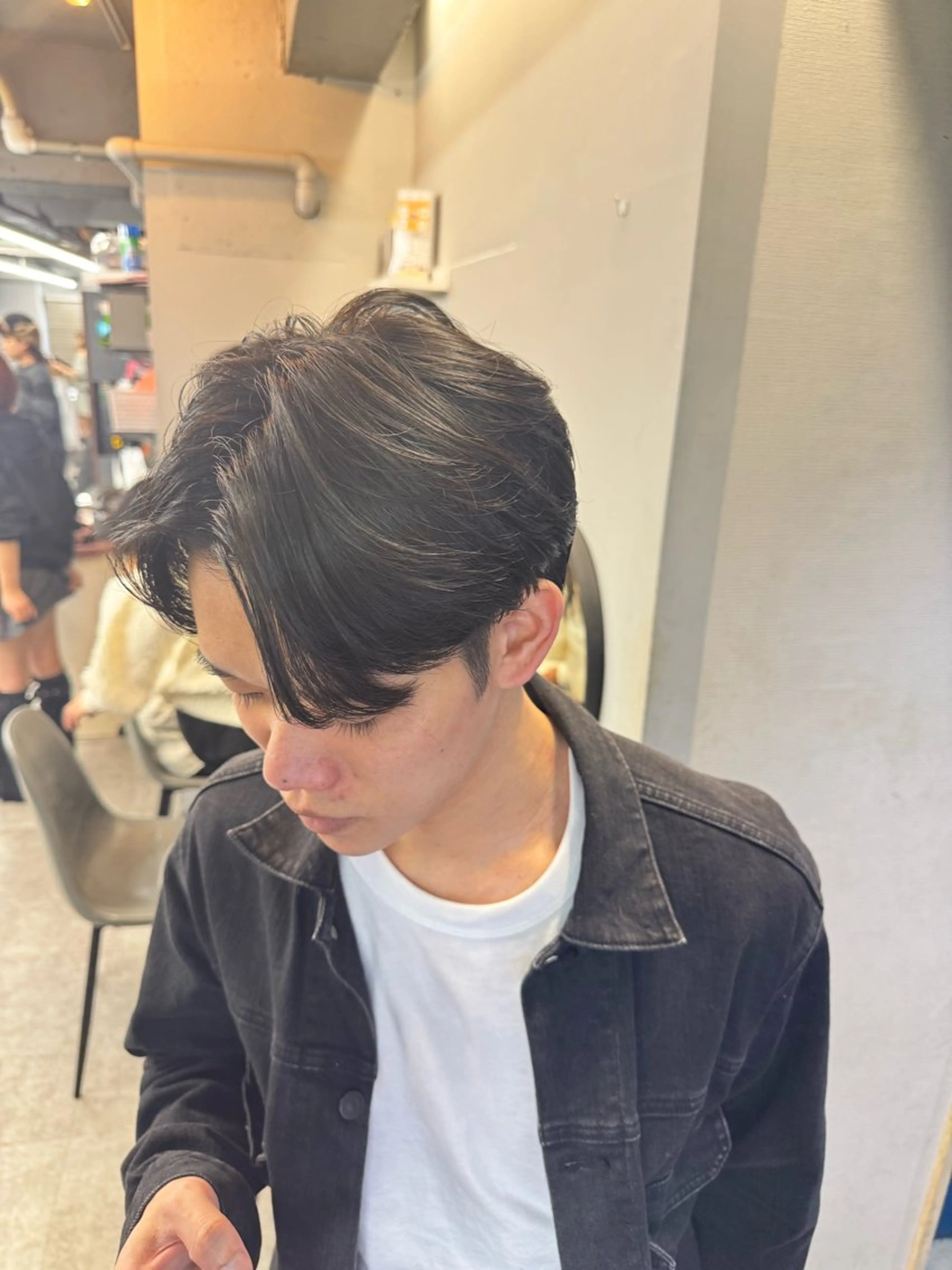 ショート パーマ メンズ センターパート メンズパーマ ニュアンスパーマ カット パーマ 💈メンズカット/メ ンズパーマ/Yutoのヘアスタイル