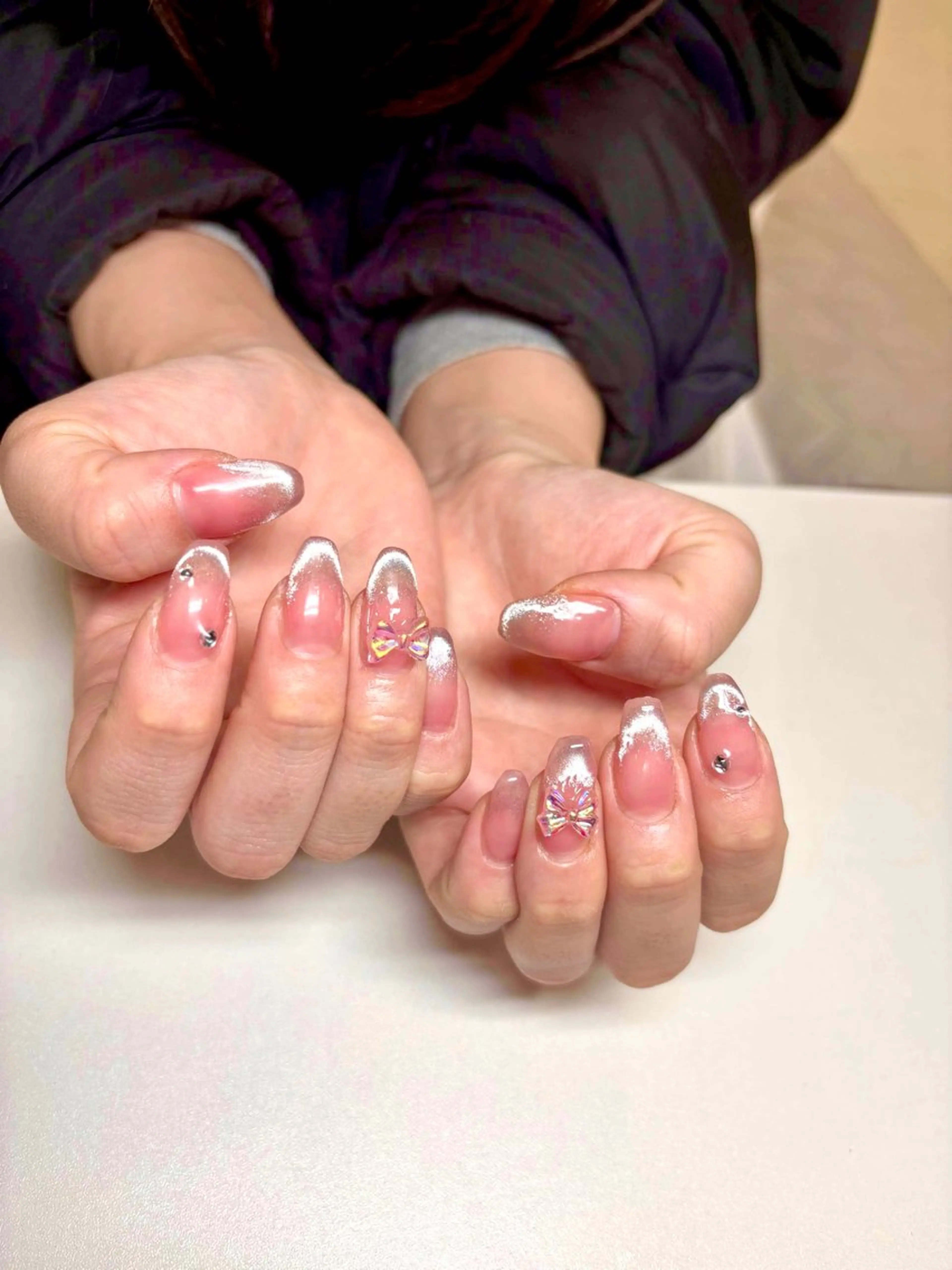 ネイル フレンチネイル マグネットネイル ハンドネイル LYYM Nail Salonのネイルデザイン