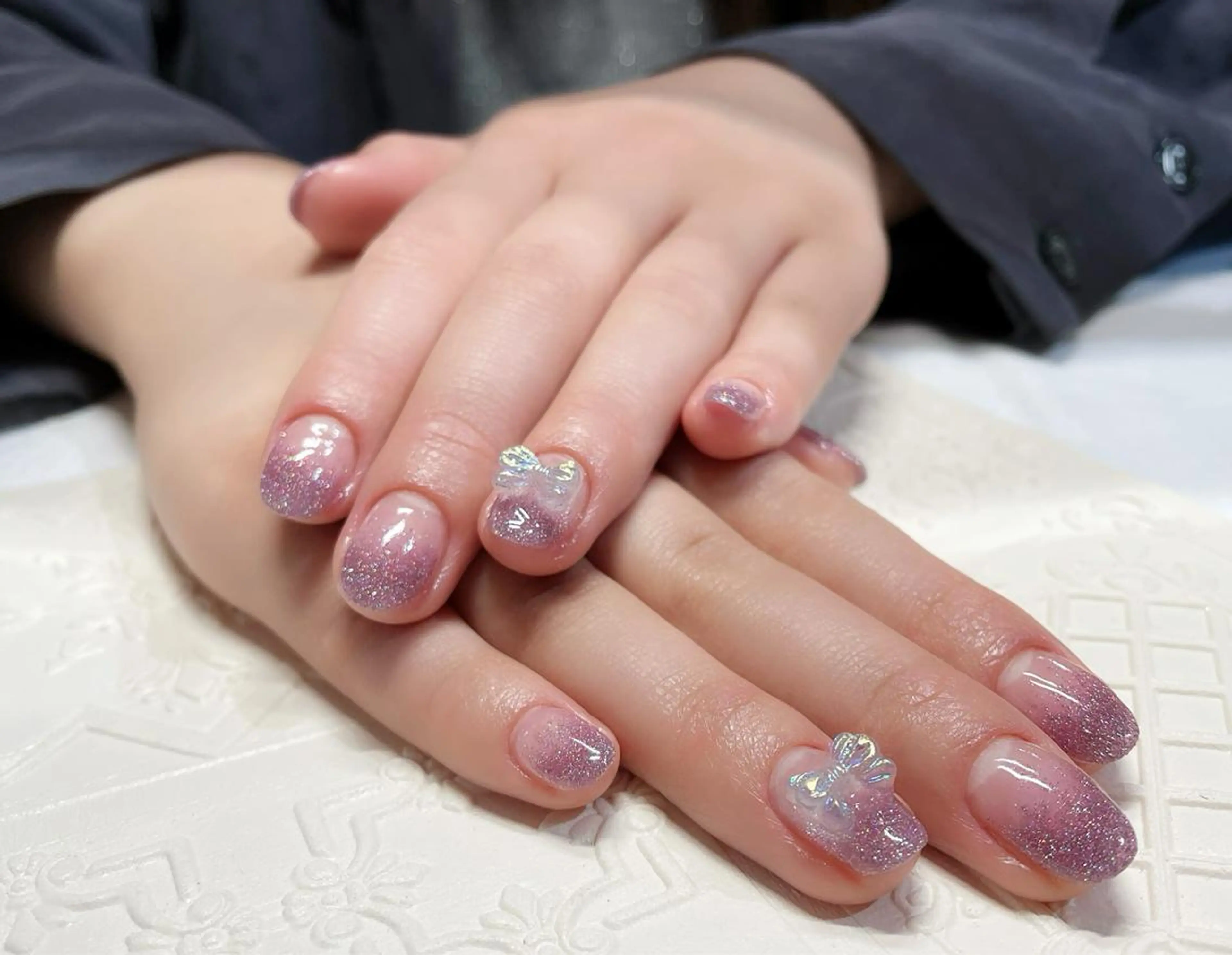 ネイル グラデーション ラメ(グリッター) ラメグラデーション パープル ハンドネイル ネイリスト ❄️ユキ(店長)❄️のネイルデザイン