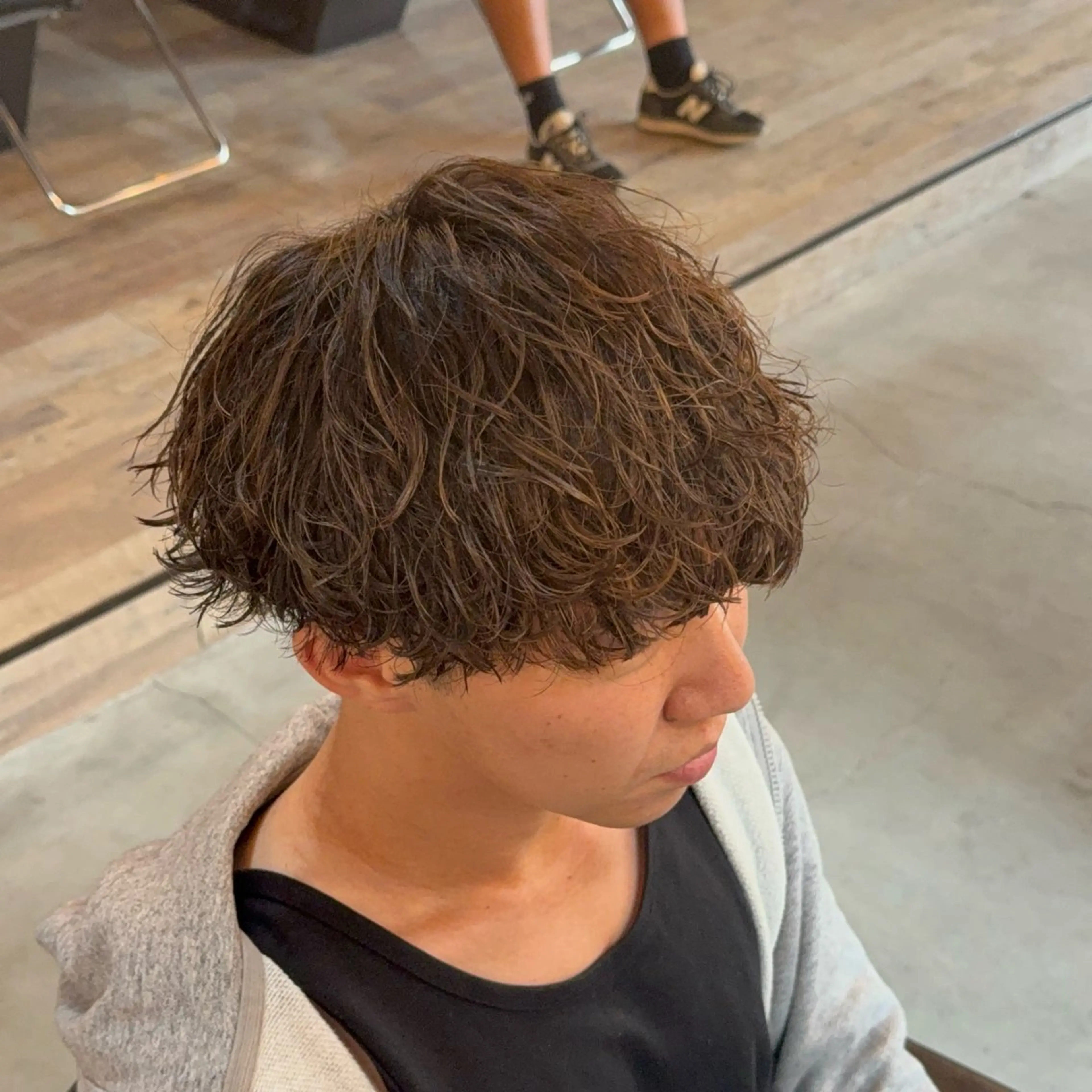 ミディアム パーマ カット パーマ センターパート職人 店長/TSUBASAのヘアスタイル