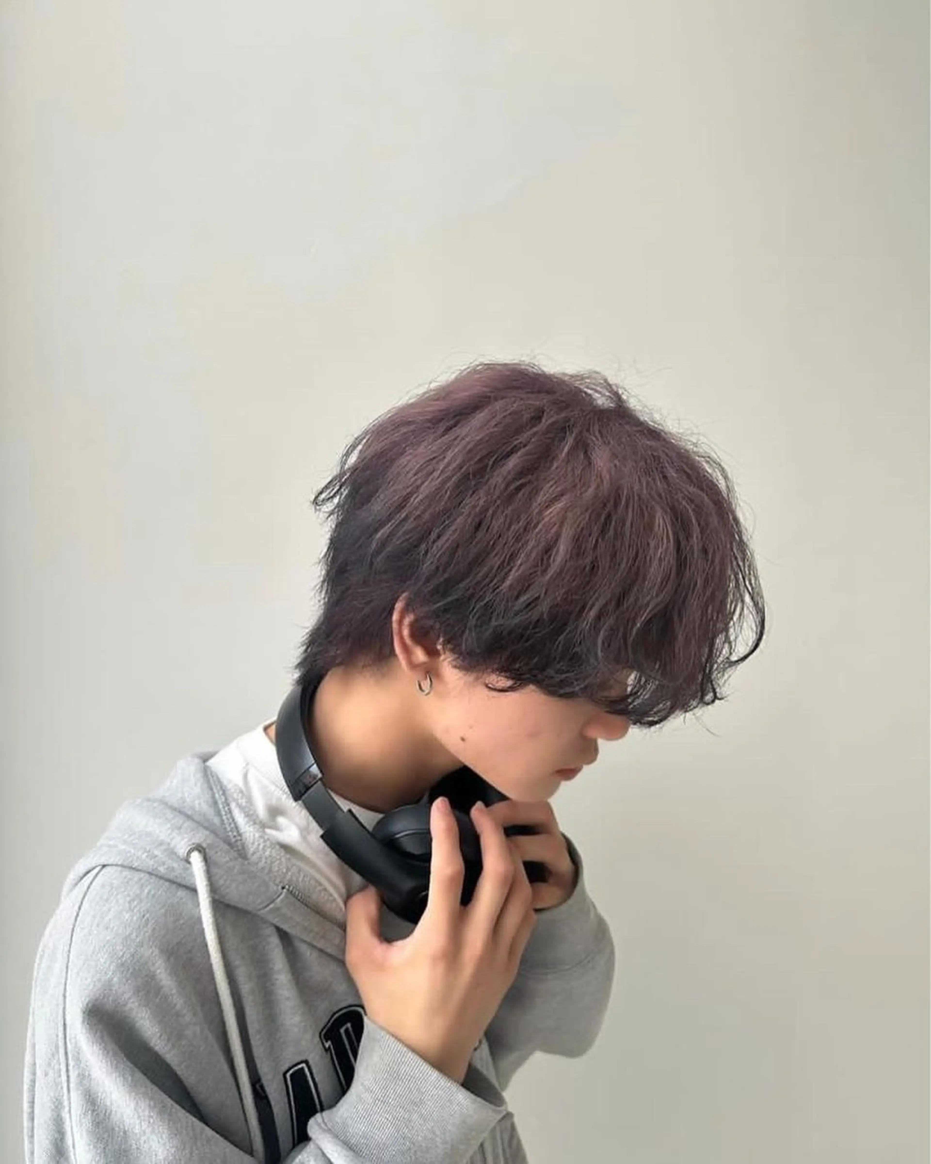 カラー メンズ メンズブリーチ メンズパーマ 黒髪 ブリーチ デザインカラー ハイライト/カット ひより🎀🎀のヘアスタイル