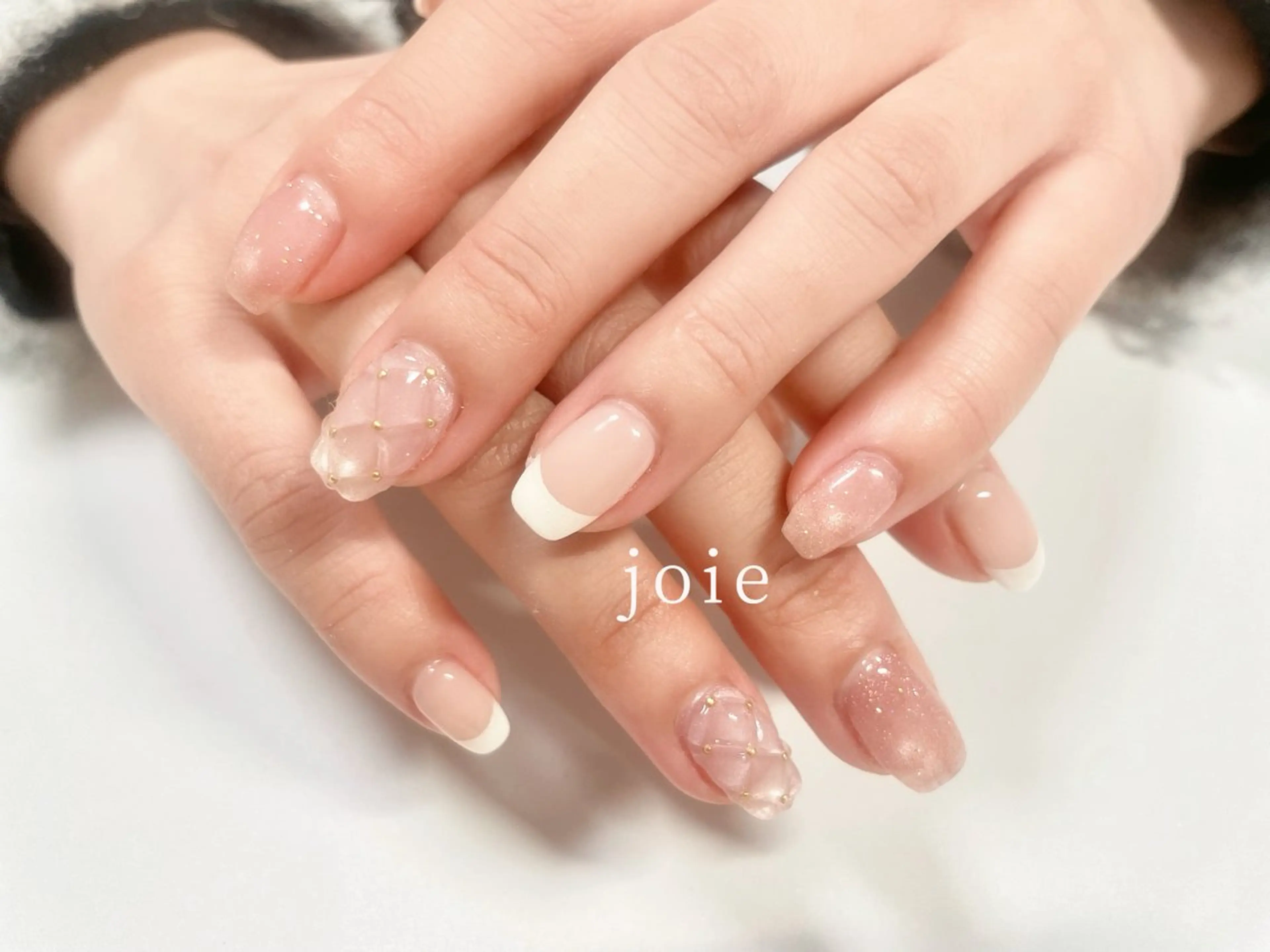 ネイル フレンチネイル キラキラネイル 韓国ネイル マグネットネイル オフィスネイル Nailist Mikuのネイルデザイン