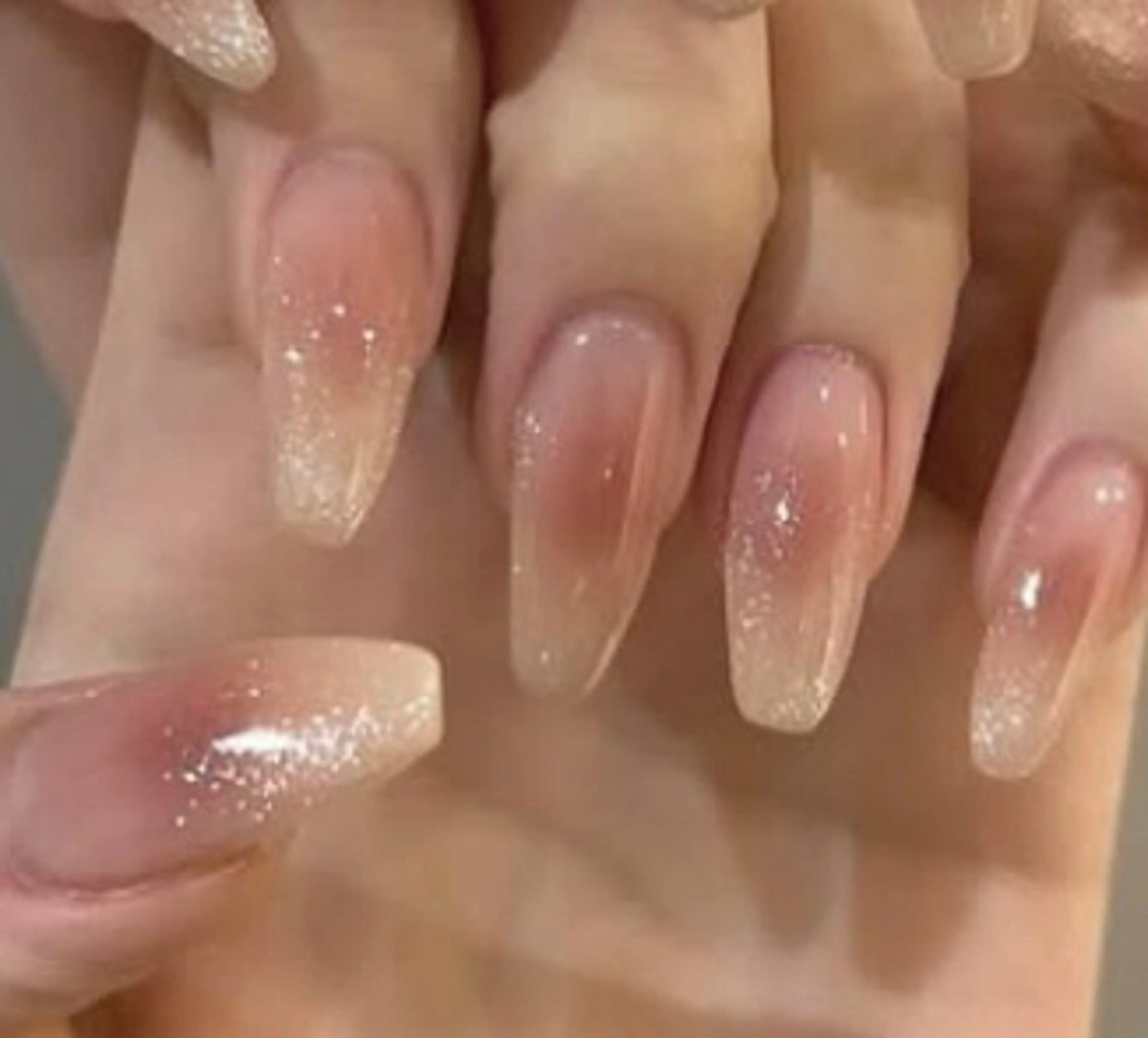 ネイル フレンチネイル ジェルネイル ガラスフレンチ ゴージャス グラデーション ハンドネイル ハンドケア 大門浜松町 ネイルのネイルデザイン