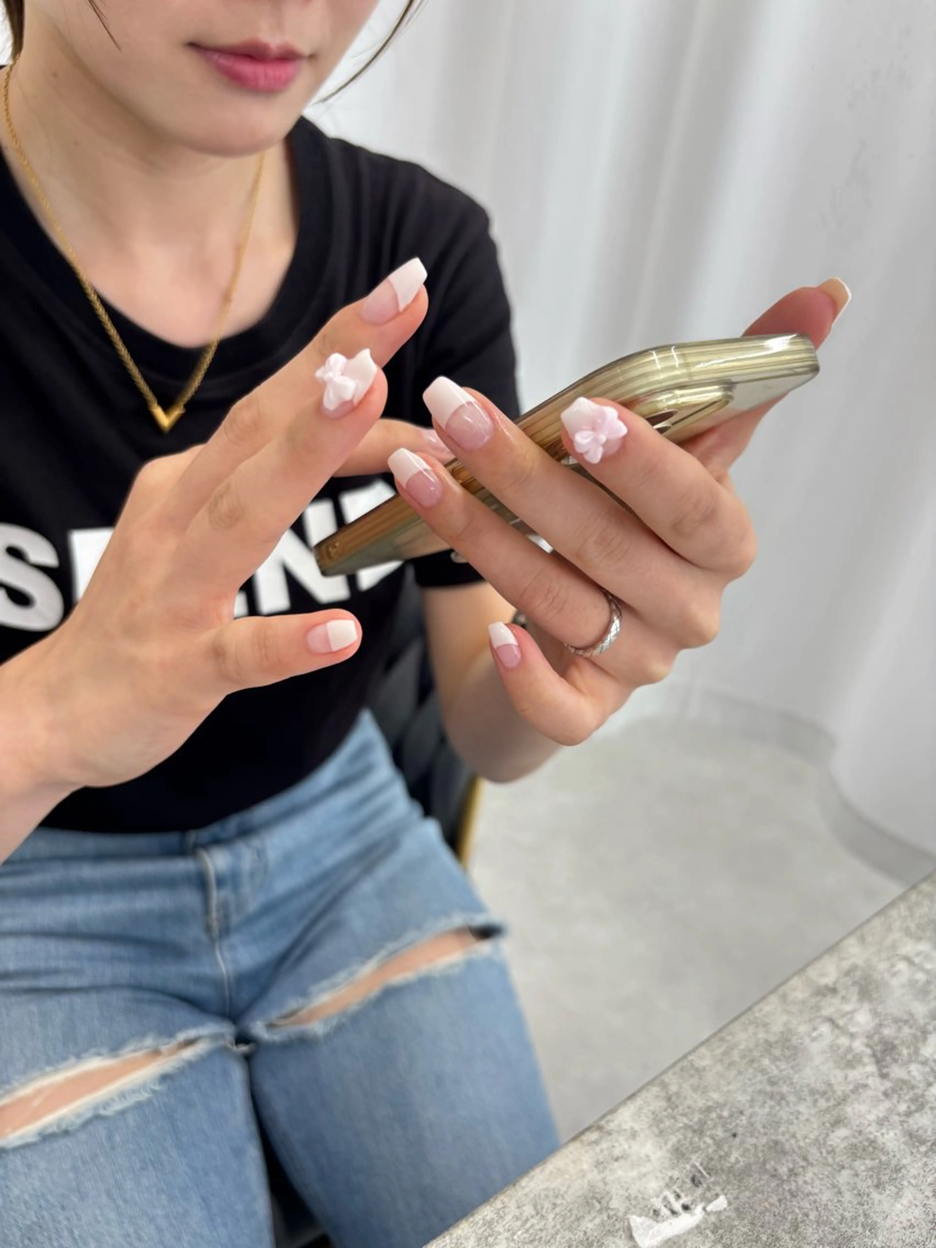 ネイル フレンチネイル ハンドネイル Lance nail Minaのネイルデザイン