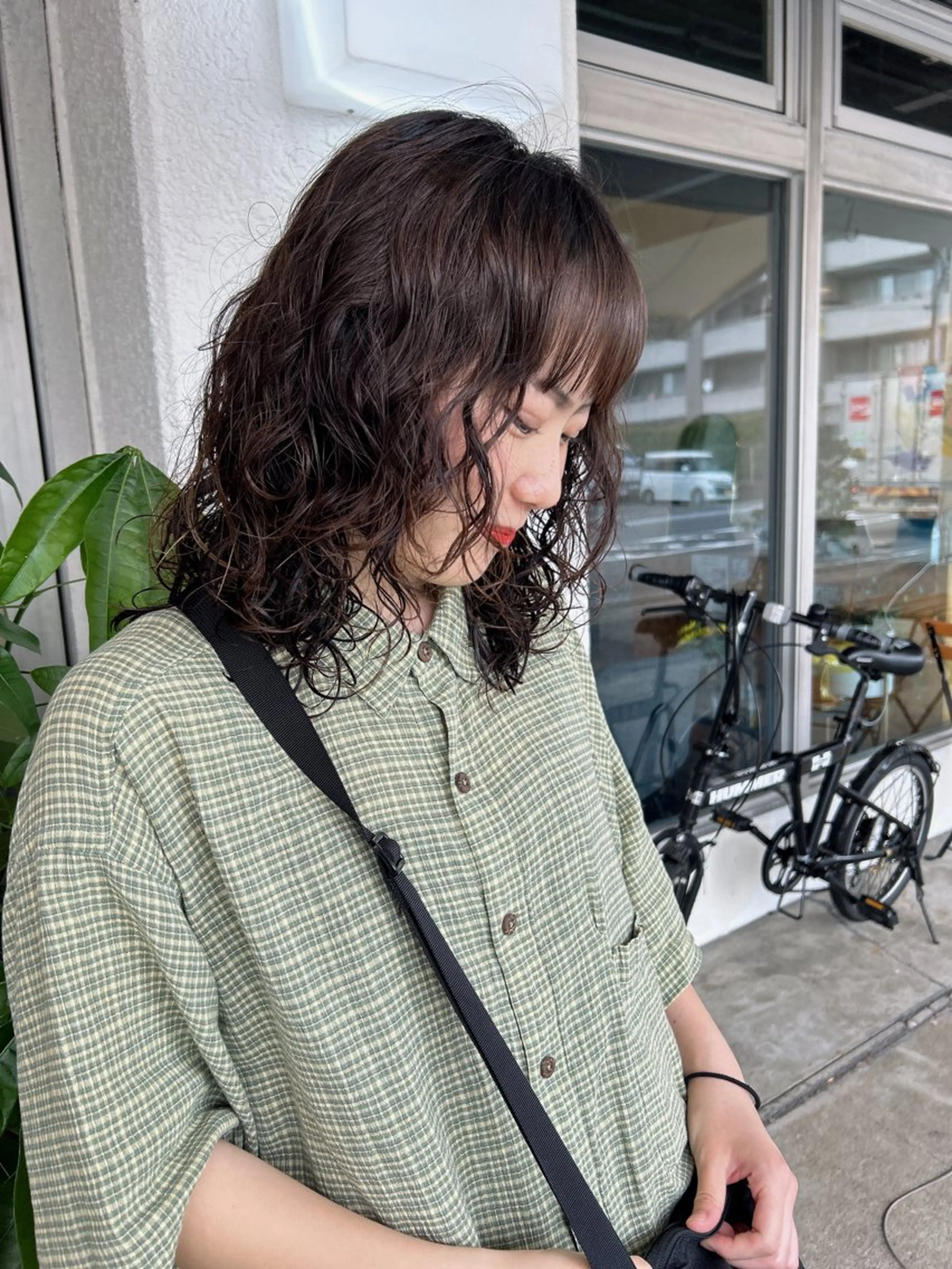 ミディアム パーマ 透明感カラー 暖色shihoのヘアスタイル